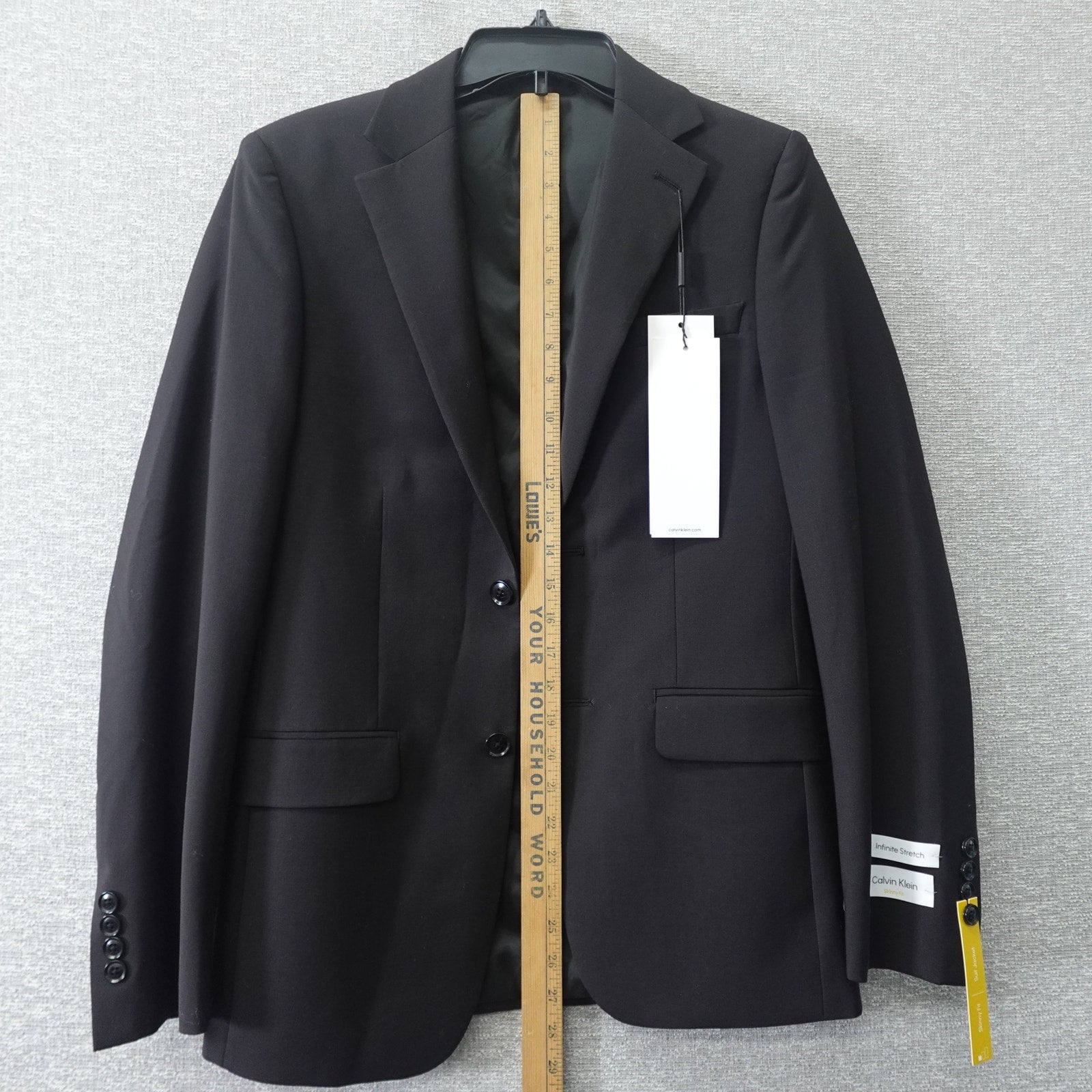 Calvin Klein Slim Fit Stretch Black Suit Jacket - 36R