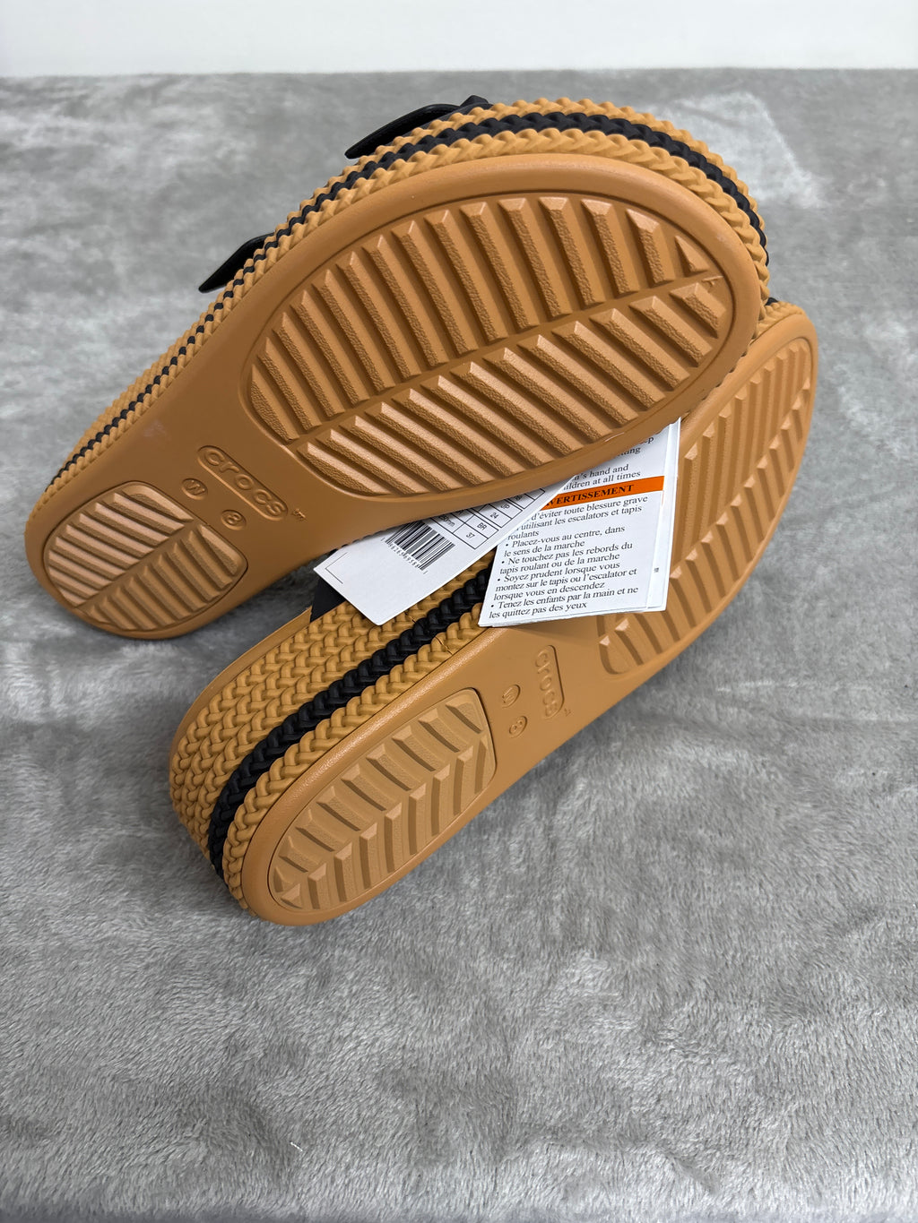 Crocs Brooklyn Woven Buckle Size 8 Black Women's Slide Sandals