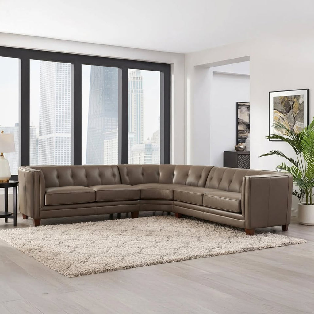 Bellevue Top Grain Leather 3 piece Sectional