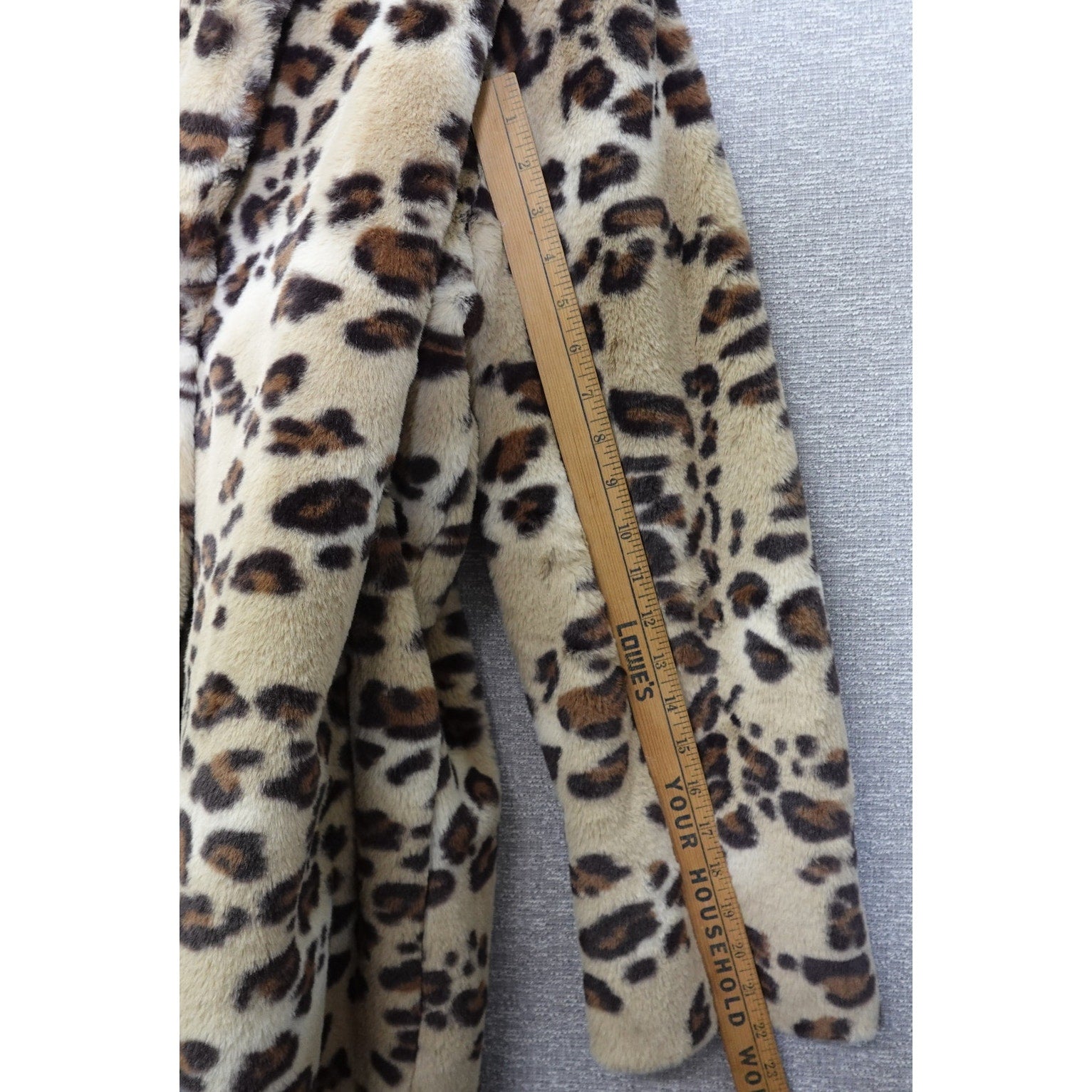 Dennis Basso Cheetah Faux Fur Coat Womens Jacket Notch Collar Crossover Lapel 1X