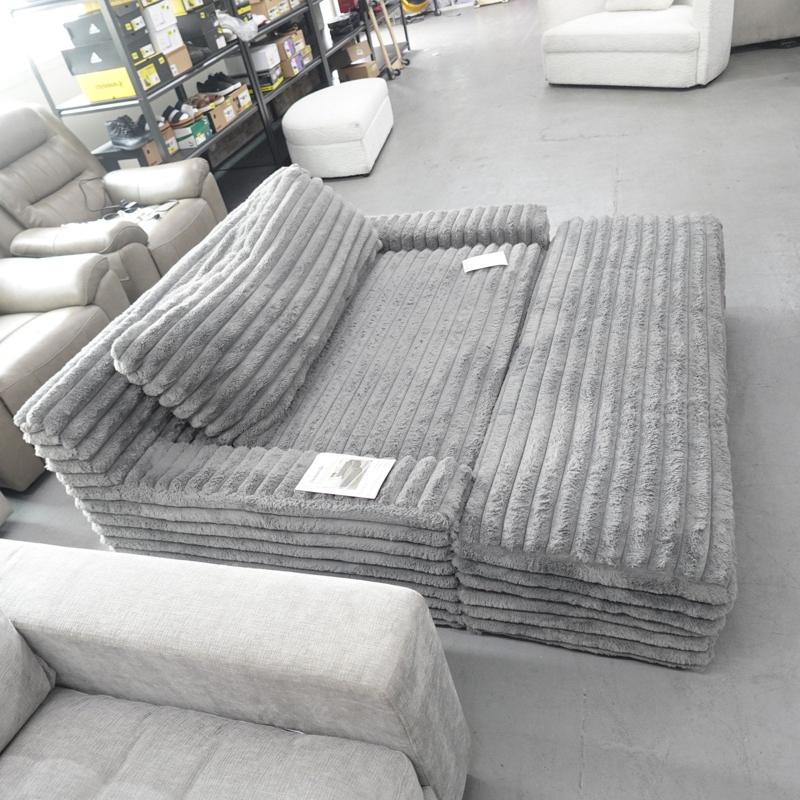 Thomasville Wills Fabric Oversize Chair and Storage Ottoman - Dark Gray