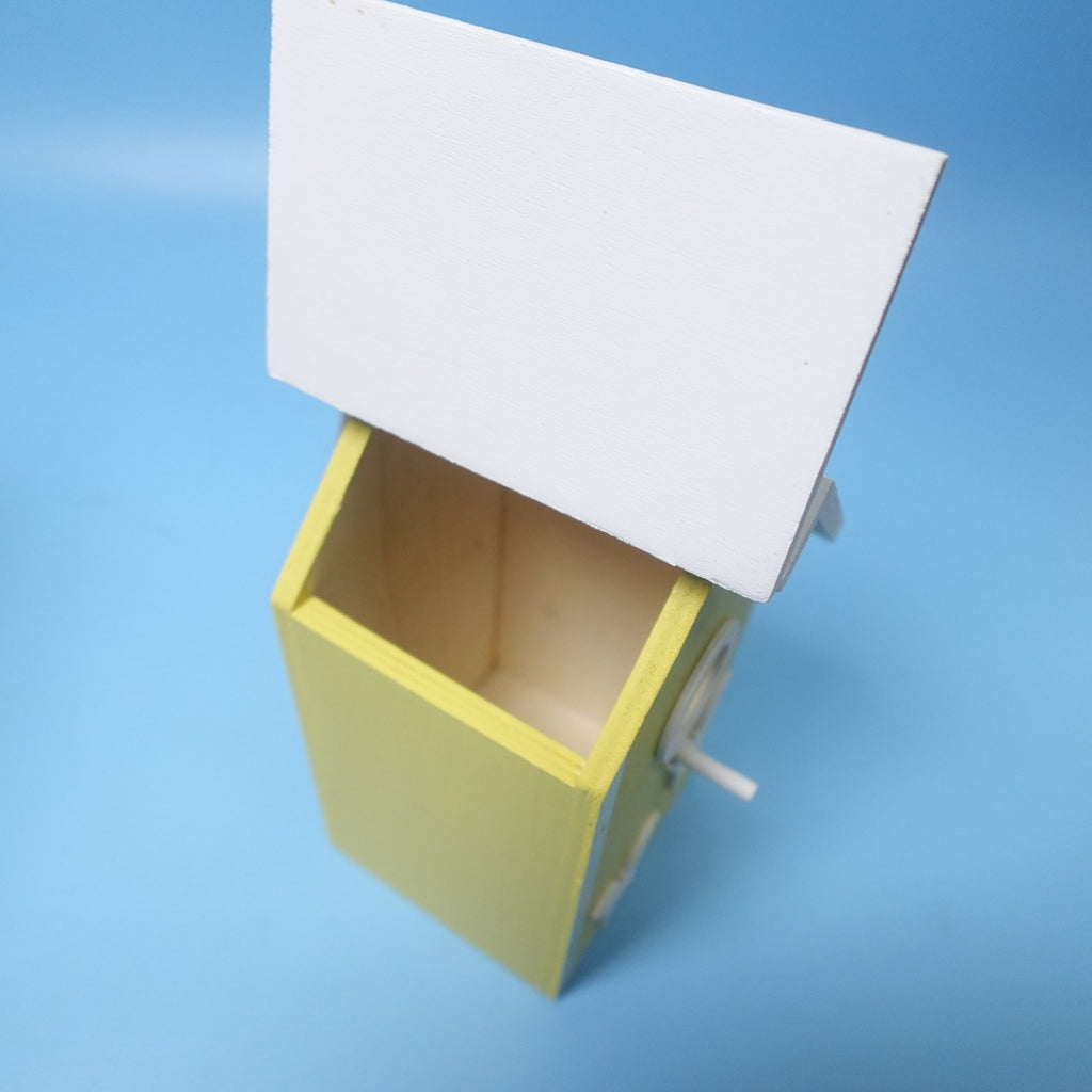 Clever Garden Wooden Hanging Birdhouse Feeder Yellow Butterfly Outdoor 6x7x4