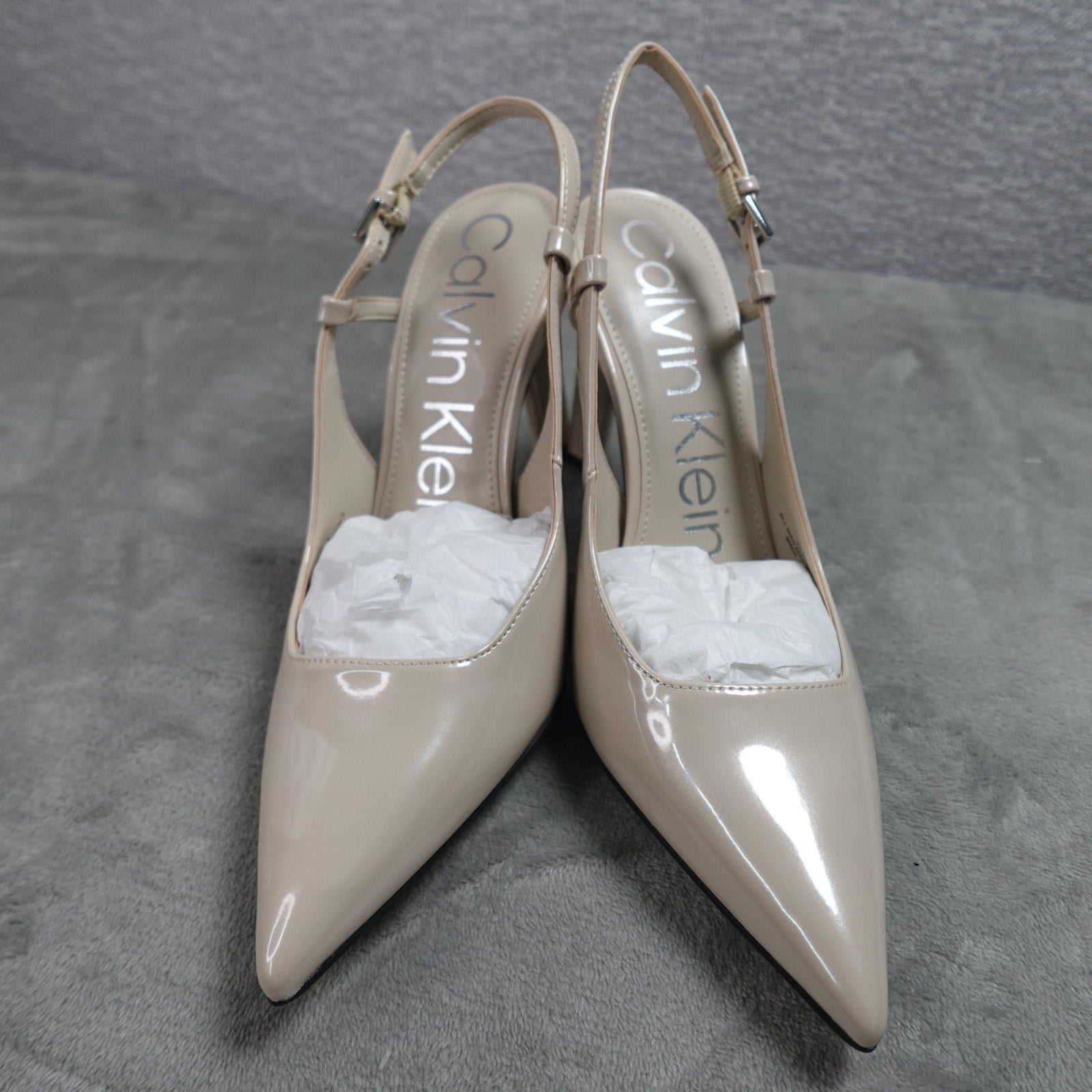 Calvin Klein Amaria Women's Pointed Toe Slingback Pumps Ivory Size 9.5M New