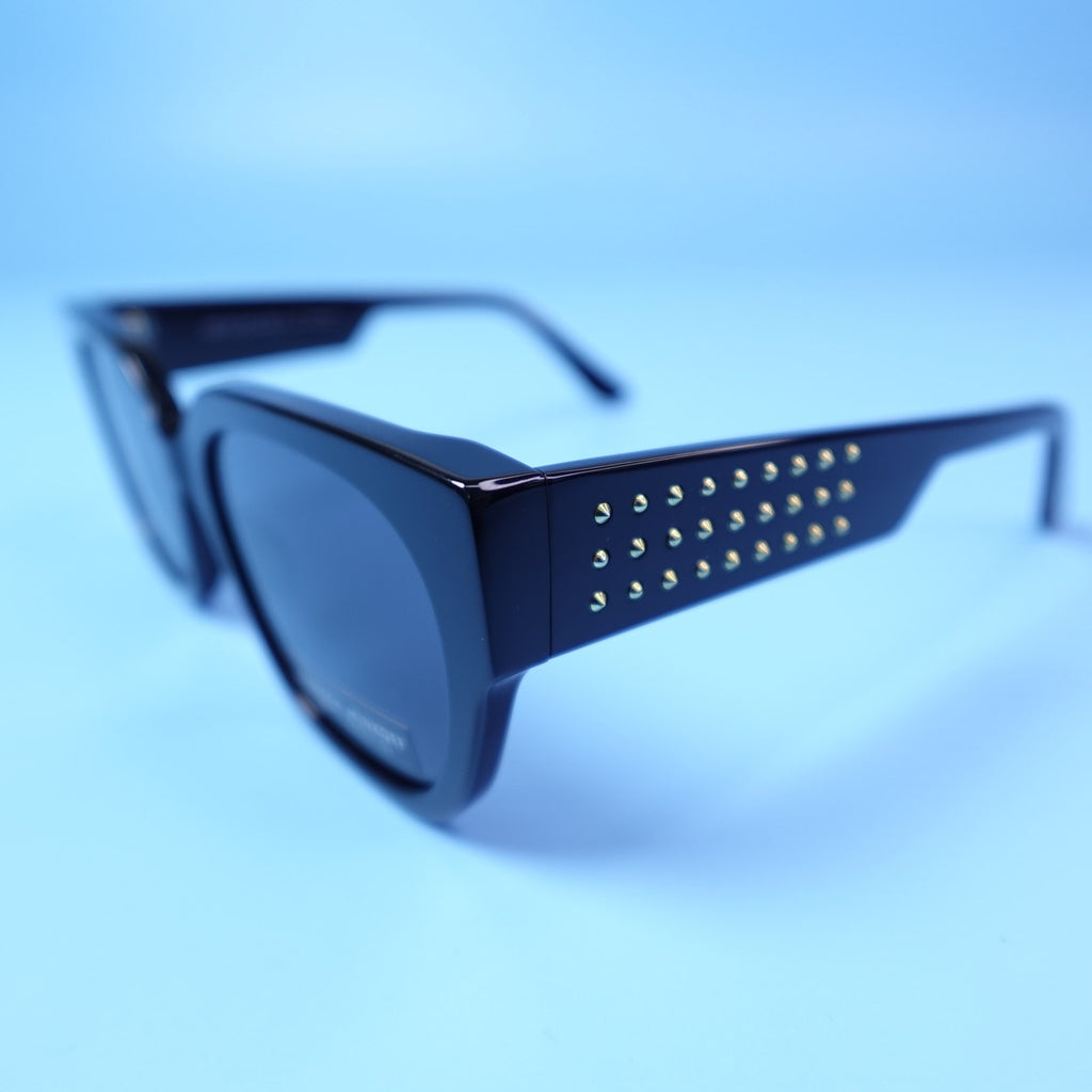 Rebecca Minkoff Black Mazey Studded Sunglasses 100% UV Protection