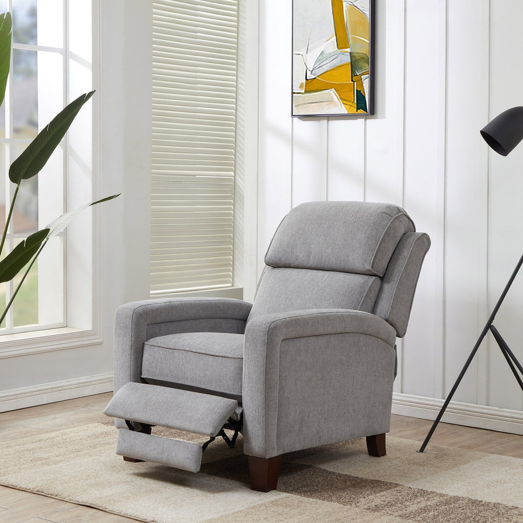 Synergy Home Wessen Pushback Recliner Chair Gray Fabric Accent Recliner New