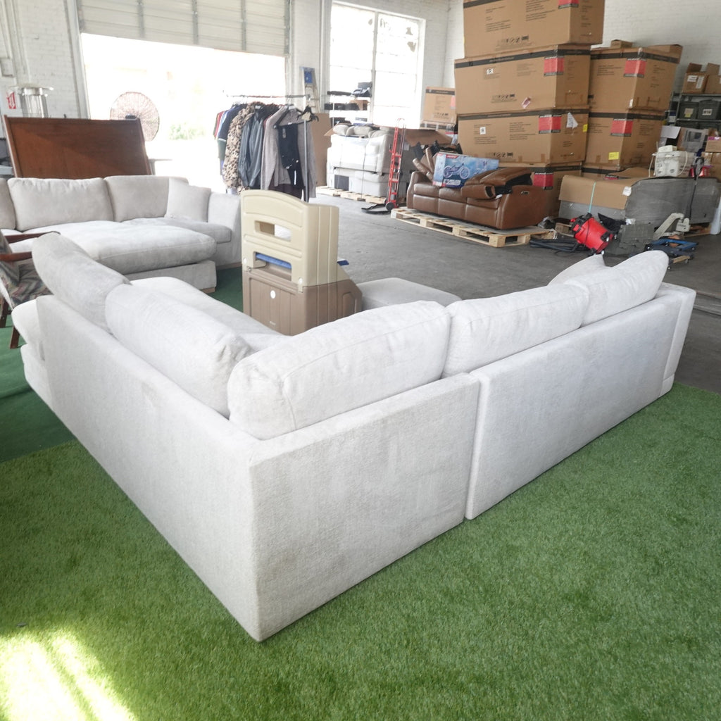 Aiden & Ivy Derry Sectional Sofa Beige Fabric L-Shaped Couch New