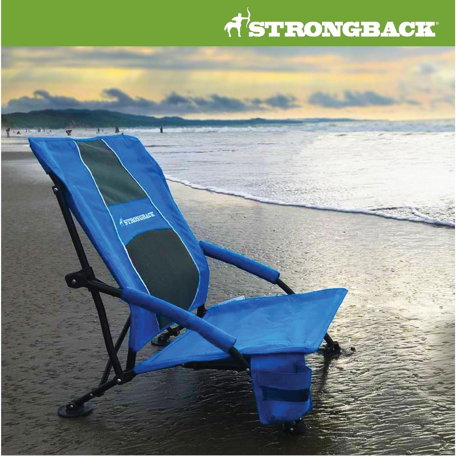 STRONGBACK Low G Beach Chair Ergonomic Lumbar Support Folding Portable 300lb