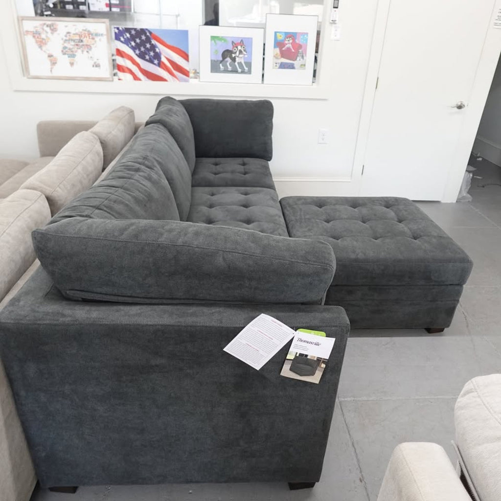 Thomasville Tisdale Modular Sectional 4-piece Dark Gray with Storage Ottoman