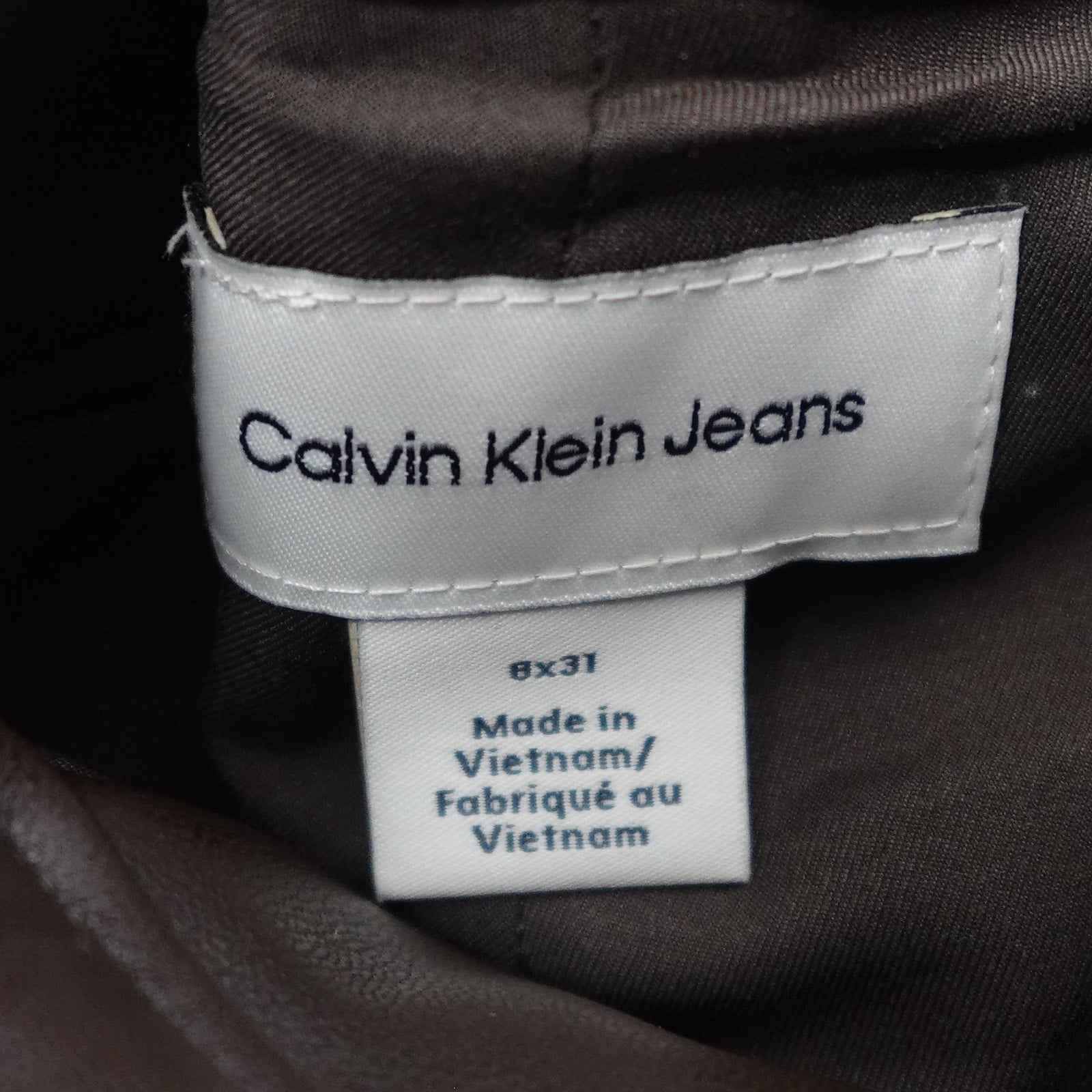 Calvin Klein Women's Faux Leather 90s Pants Mulch Brown - 8