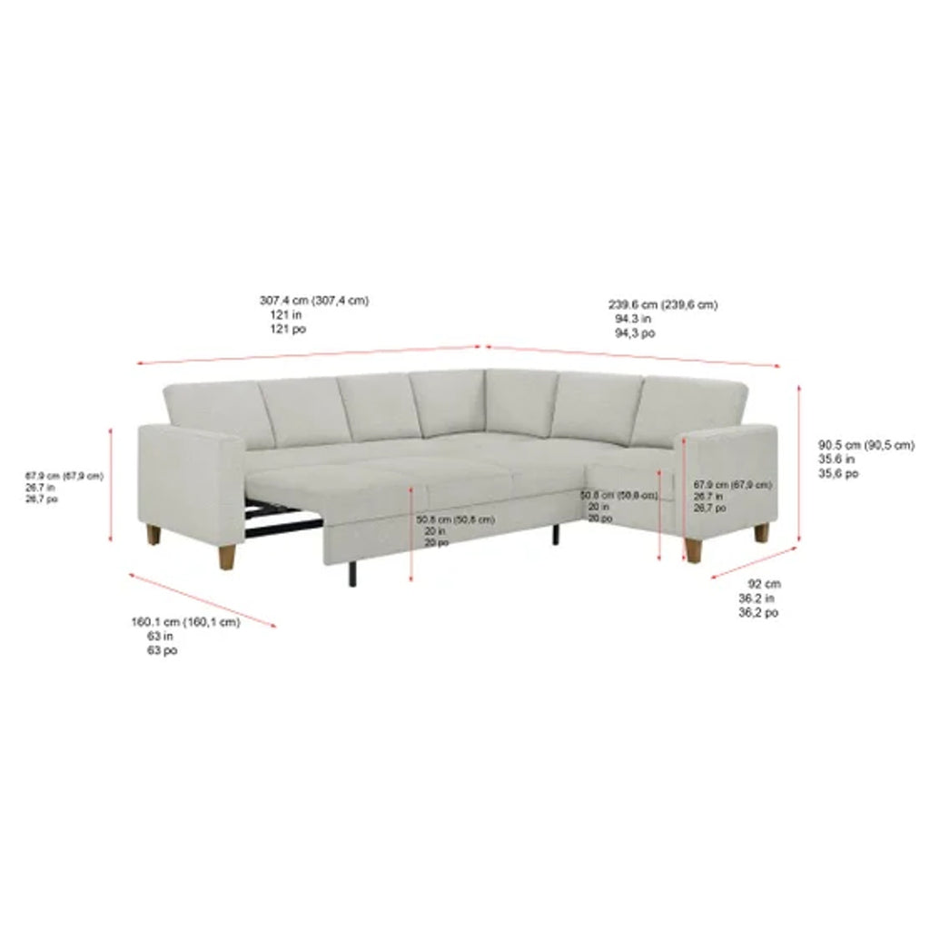 Thomasville Dillard Fabric Convertible Sleeper Sectional
