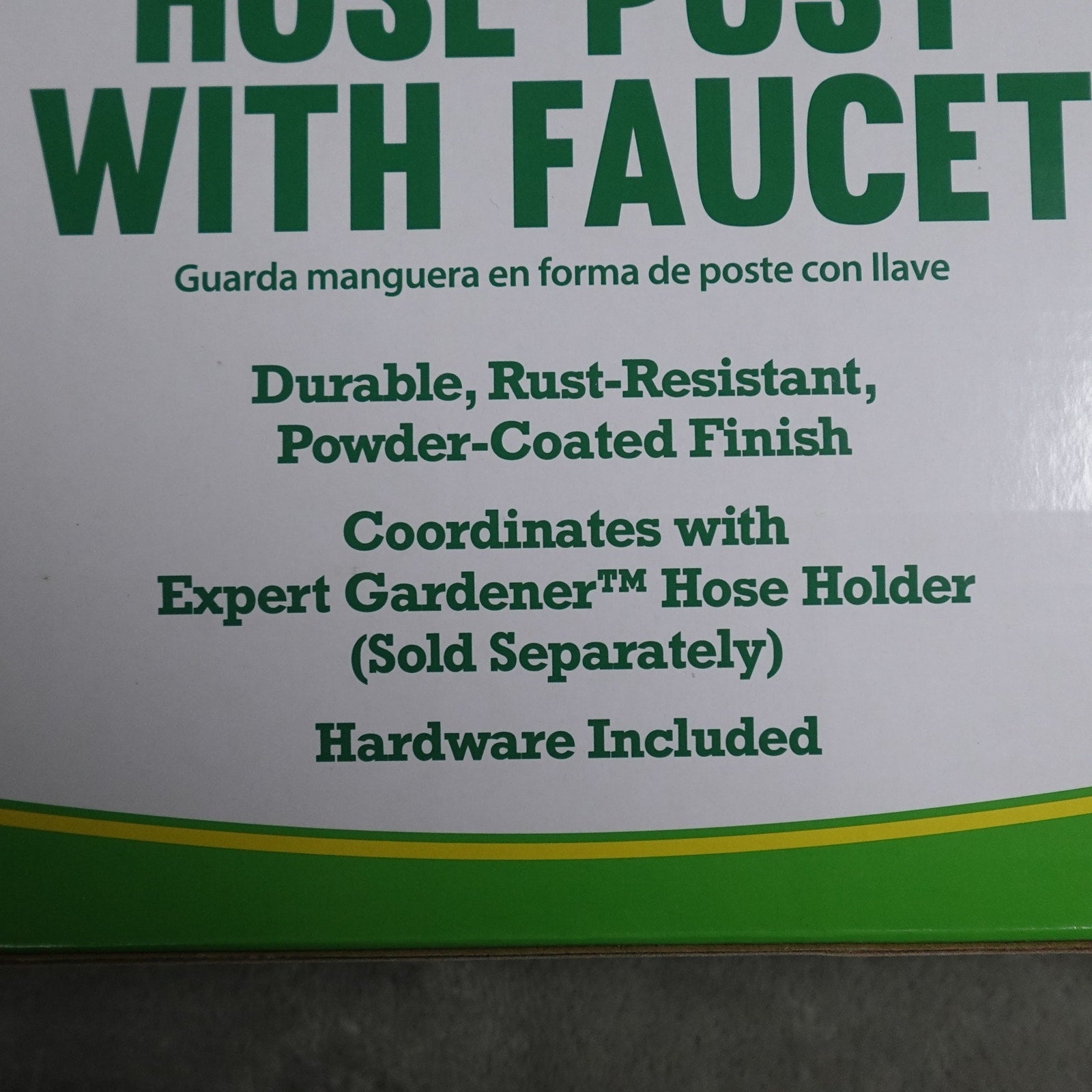 Expert Gardener Matte Black Metal Hose Post With Faucet for Watering & Garden NEW