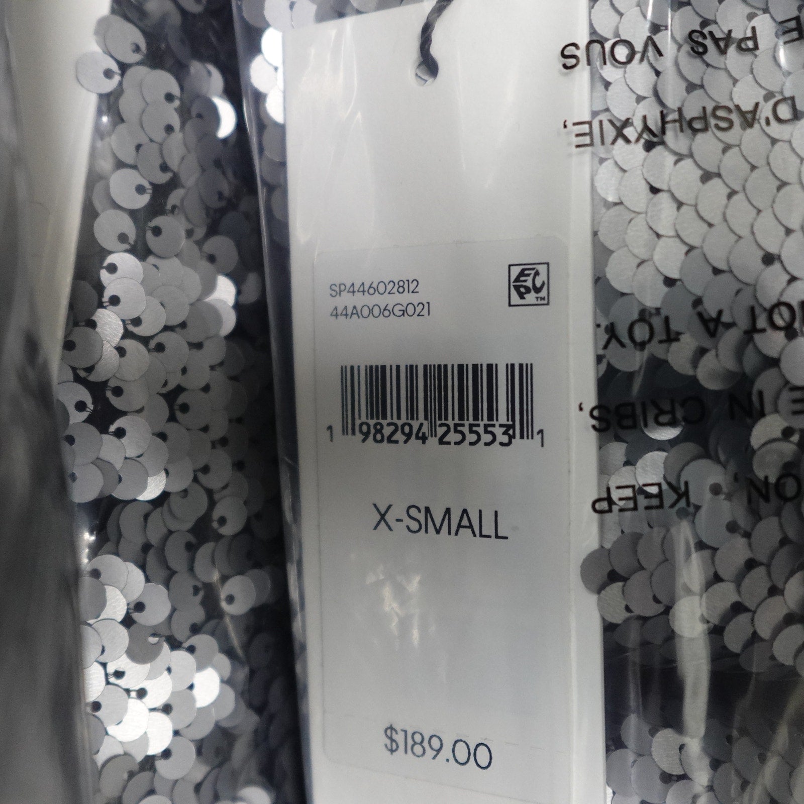 Calvin Klein Sequin Midi Dress Silver- Medium