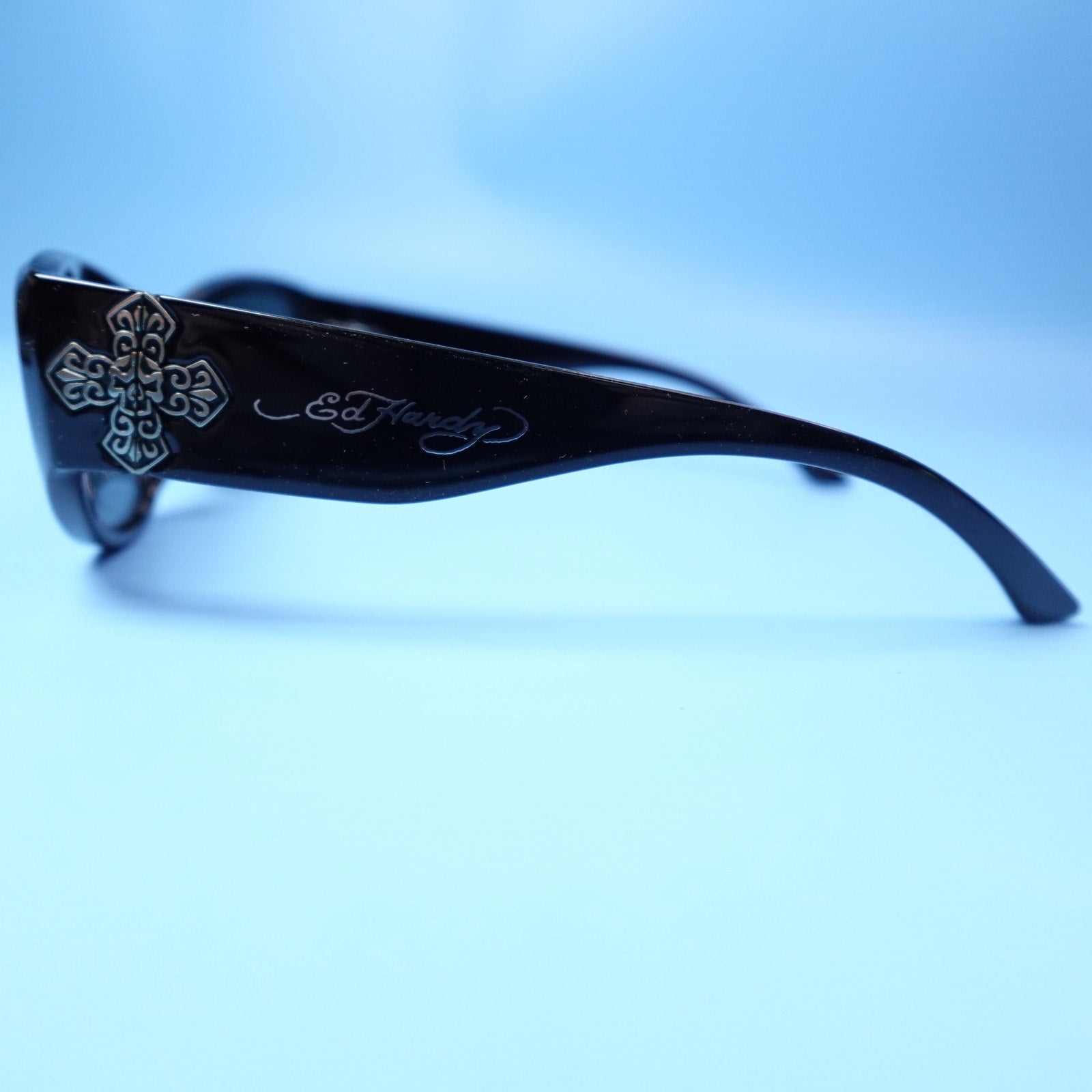 Ed Hardy Sunglasses Iron Cross Black 100% UV Protection