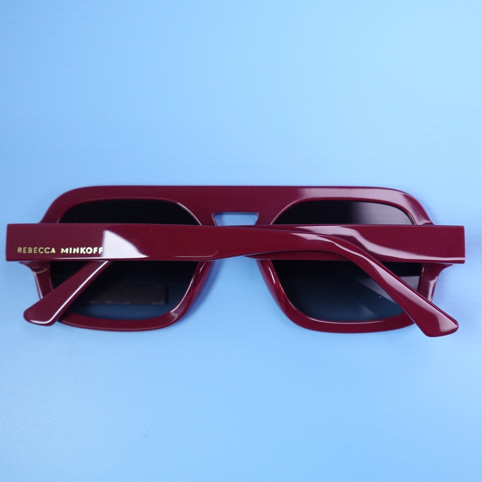 Rebecca Minkoff Rhiannon Cranberry Red Square Sunglasses 100% UV Protection