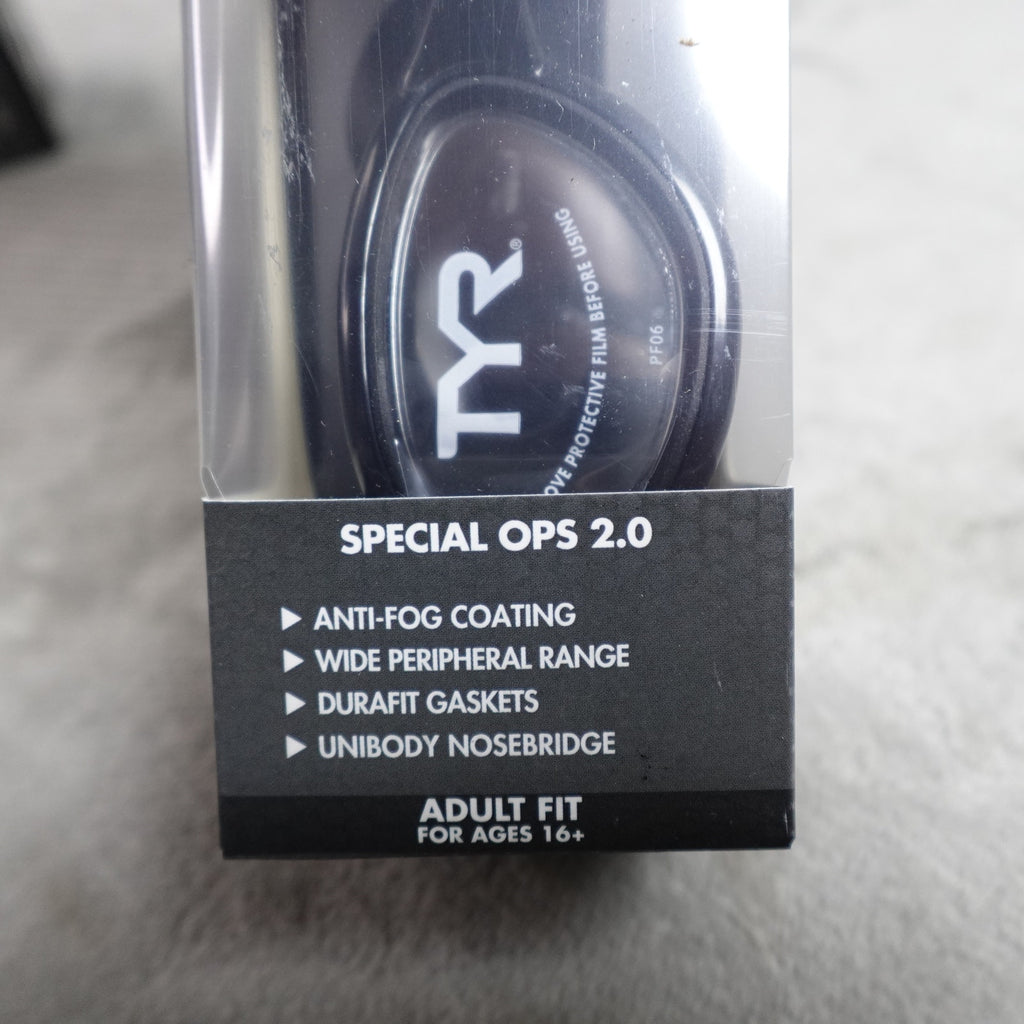 Lot of 2 TYR Special Ops 2.0 Adult Swim Goggles Black/Clear New