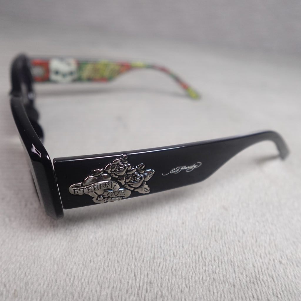 Ed Hardy Ed Kabuki Sunglasses Black UV400 Eternal Love NEW