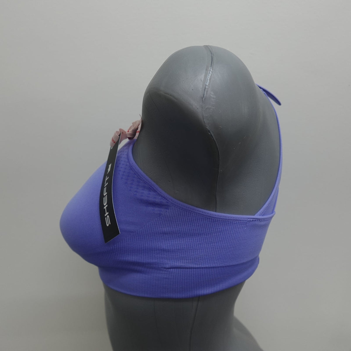 NWT SHEFIT 2Luxe Adjustable Sports Bra, Zip Front Low Impact No Wire Periwinkle