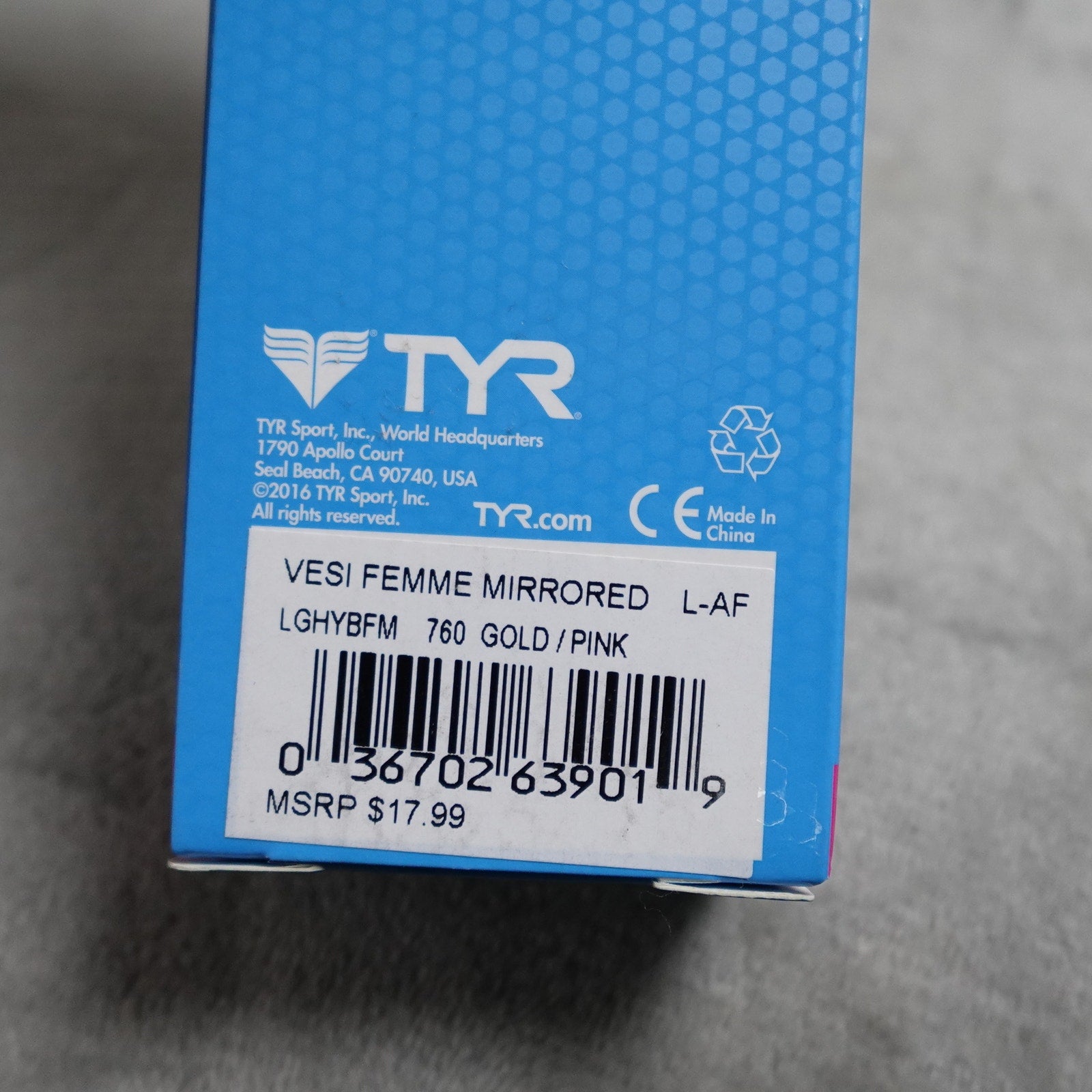 TYR Vesi Femme Mirrored Adult Swim Goggles Gold/Pink New