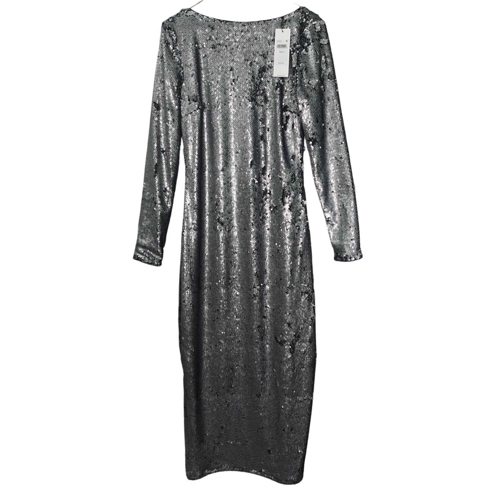 Calvin Klein Sequin Midi Dress Silver- Medium