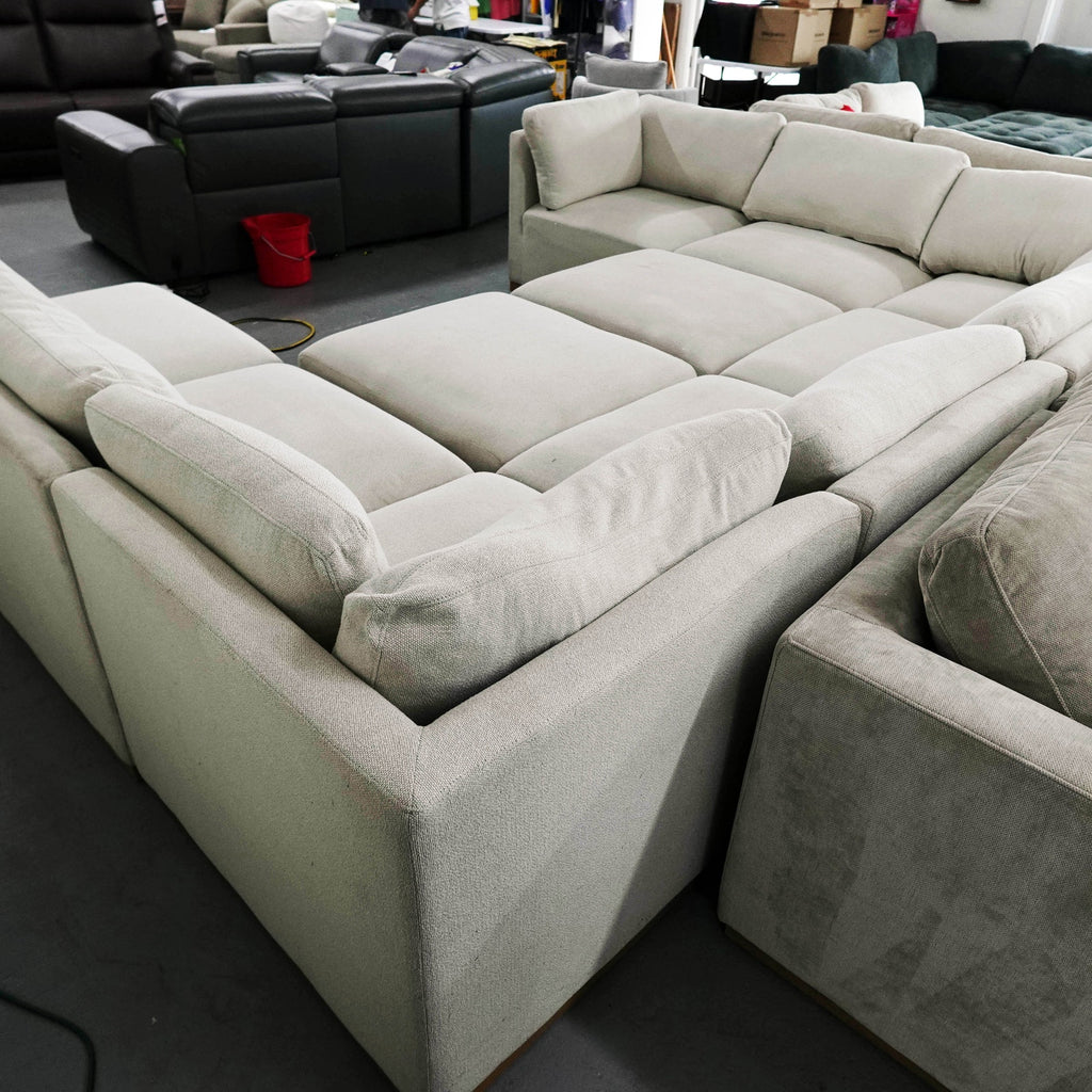 BIG Henredon Murphy Fabric Modular Sectional 10 Piece Set with Ottomans!