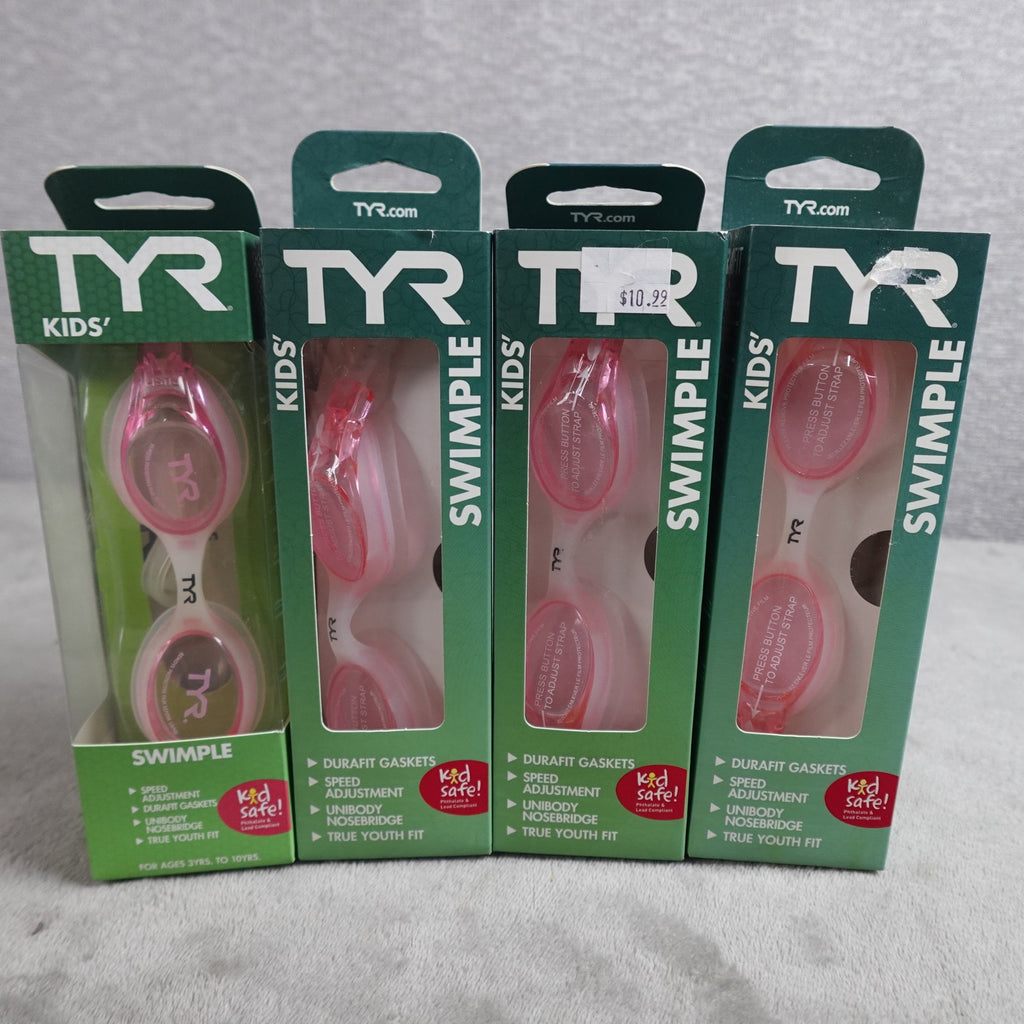 Lot of 4 TYR Swimple Kids Swim Goggles Rose Pink Youth New