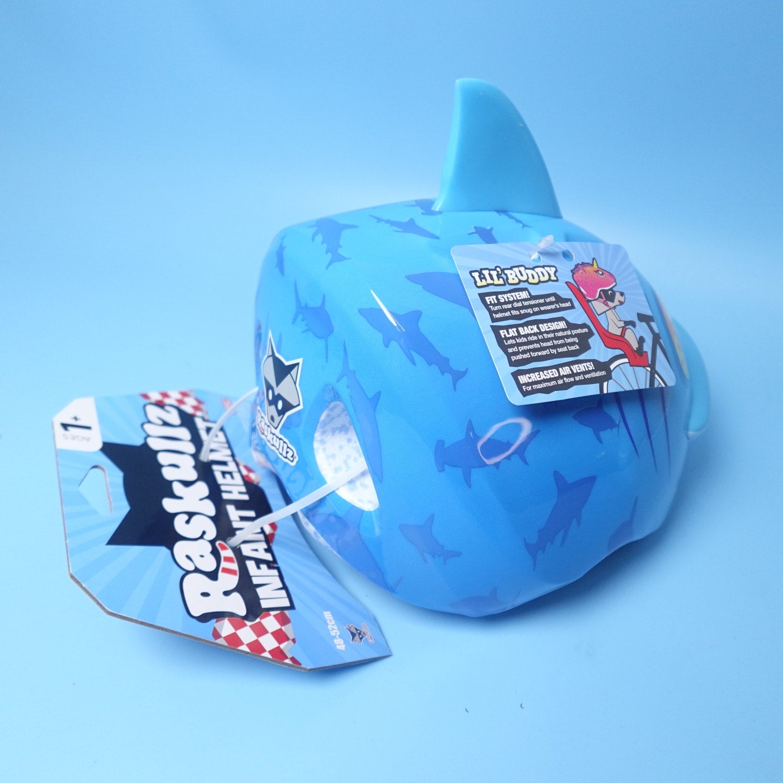 Raskullz Lil Shark Attax Infant Helmet (48cm-52cm) 1-3 year adjustable fit