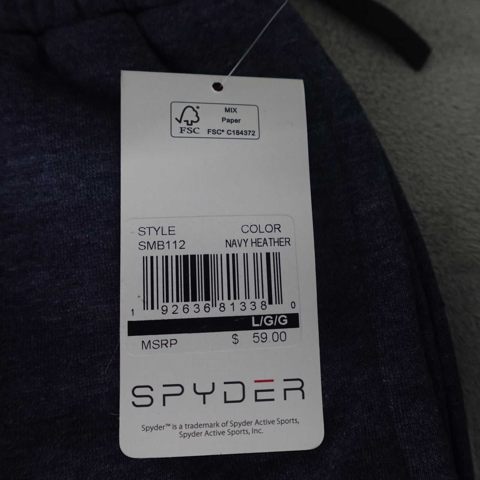 SPYDER SMB112 Men’s Athletic Shorts navy heather Performance Gym  Activewear XL