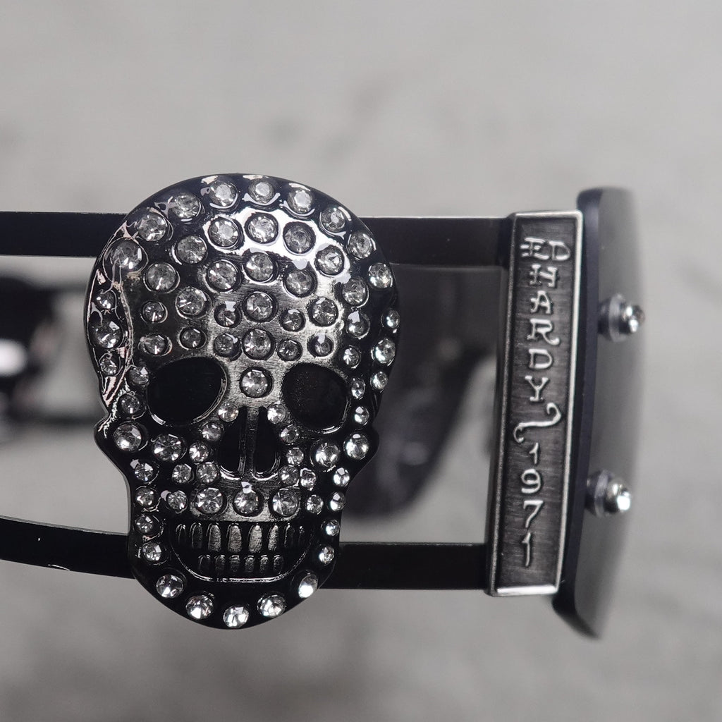 Ed Hardy Rhinestone Skull Shield Sunglasses UV400 NEW