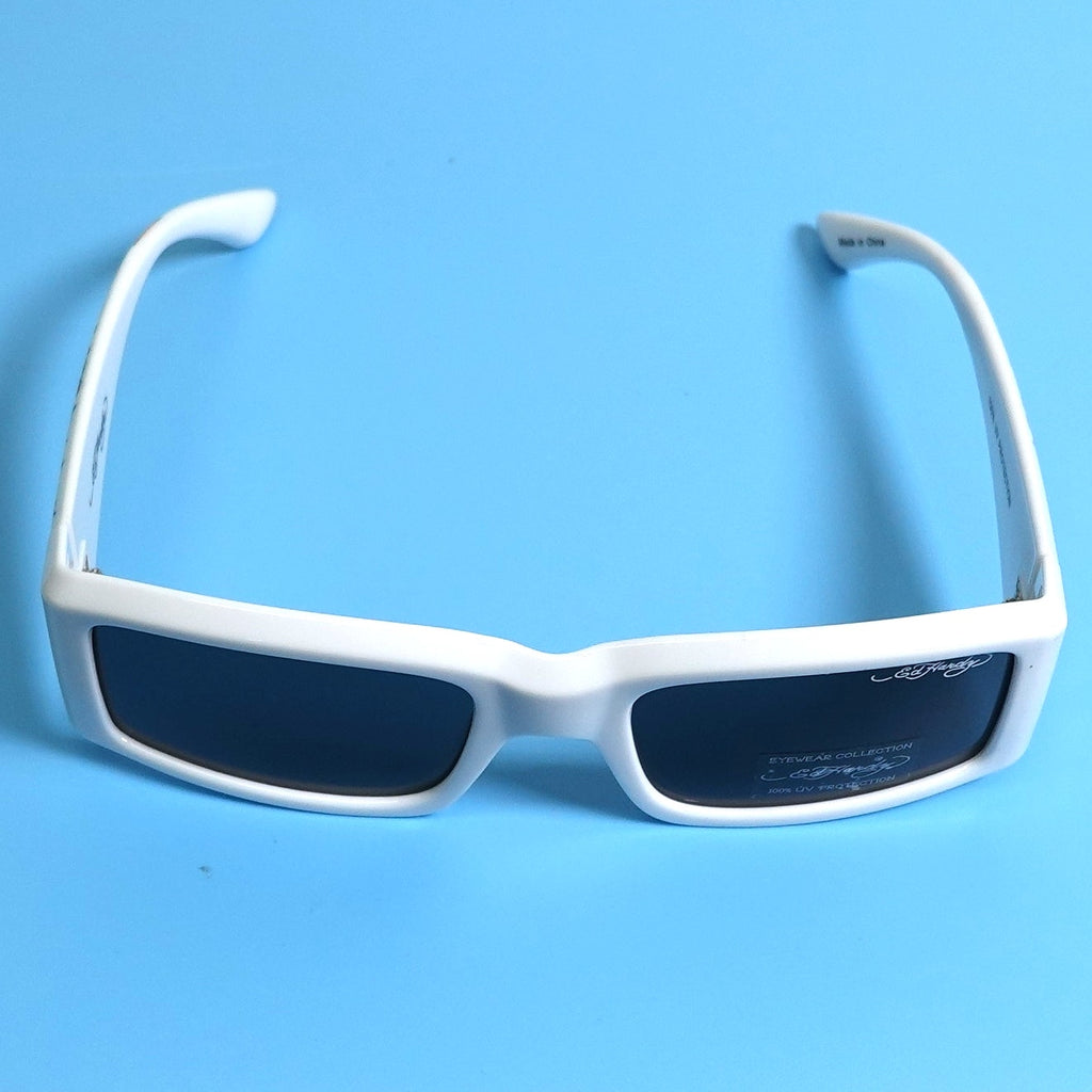 Ed Hardy Sunglasses UV 100% Protective White w/ Dragon Hokusai