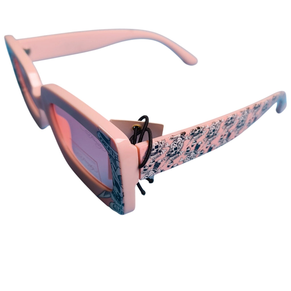 Ed Hardy Love Kills Slowly Collection Sunglasses UV Protective Vertex Skull Pink