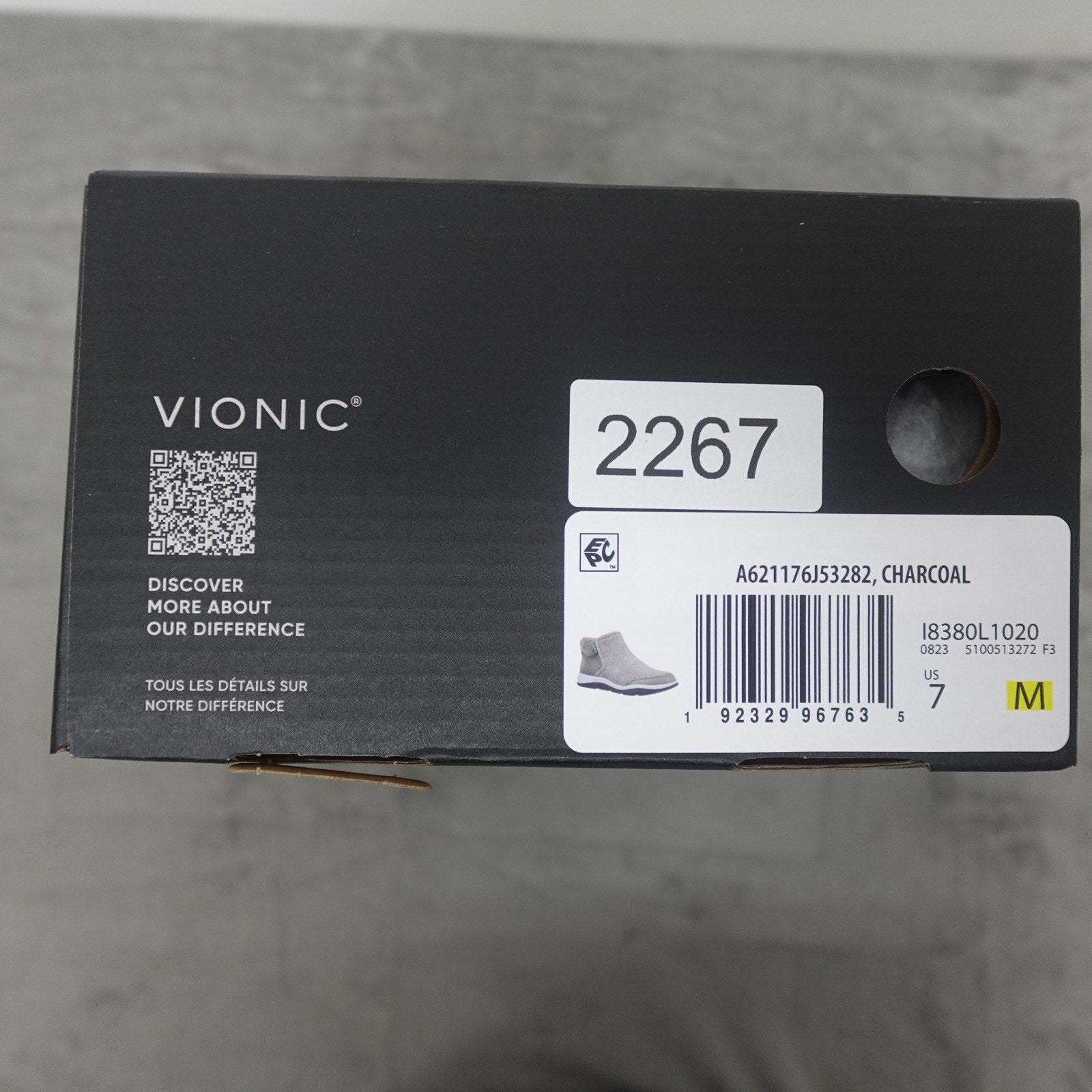 Vionic Norwood Faux Fur Ankle Boots Charcoal Women’s 7 M New w/ Box