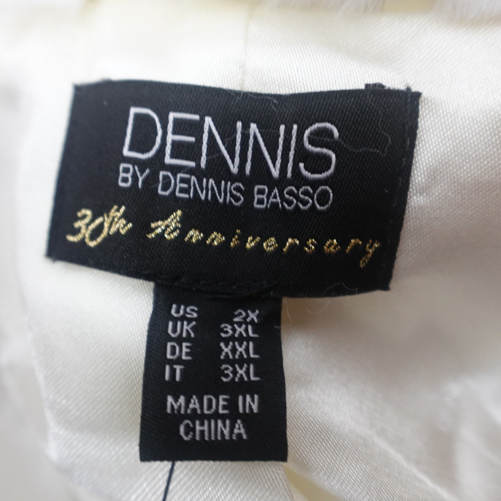 Dennis Basso White Faux Fur Coat Womens Jacket Notch Collar Crossover Lapel 2X