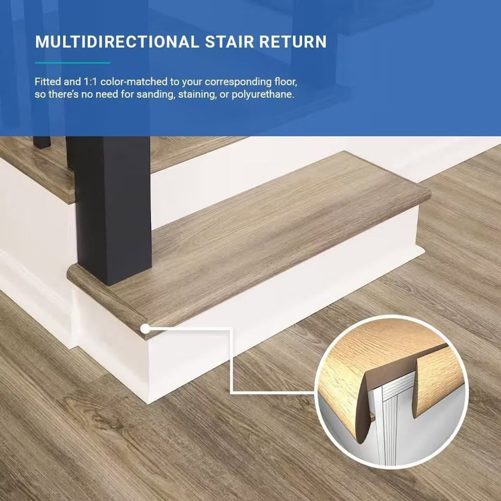 Stair Tread, Riser & Return Kit Walker Creek 43.18 mm. T x 48 in. L x 12.2 in. W  Set of 2