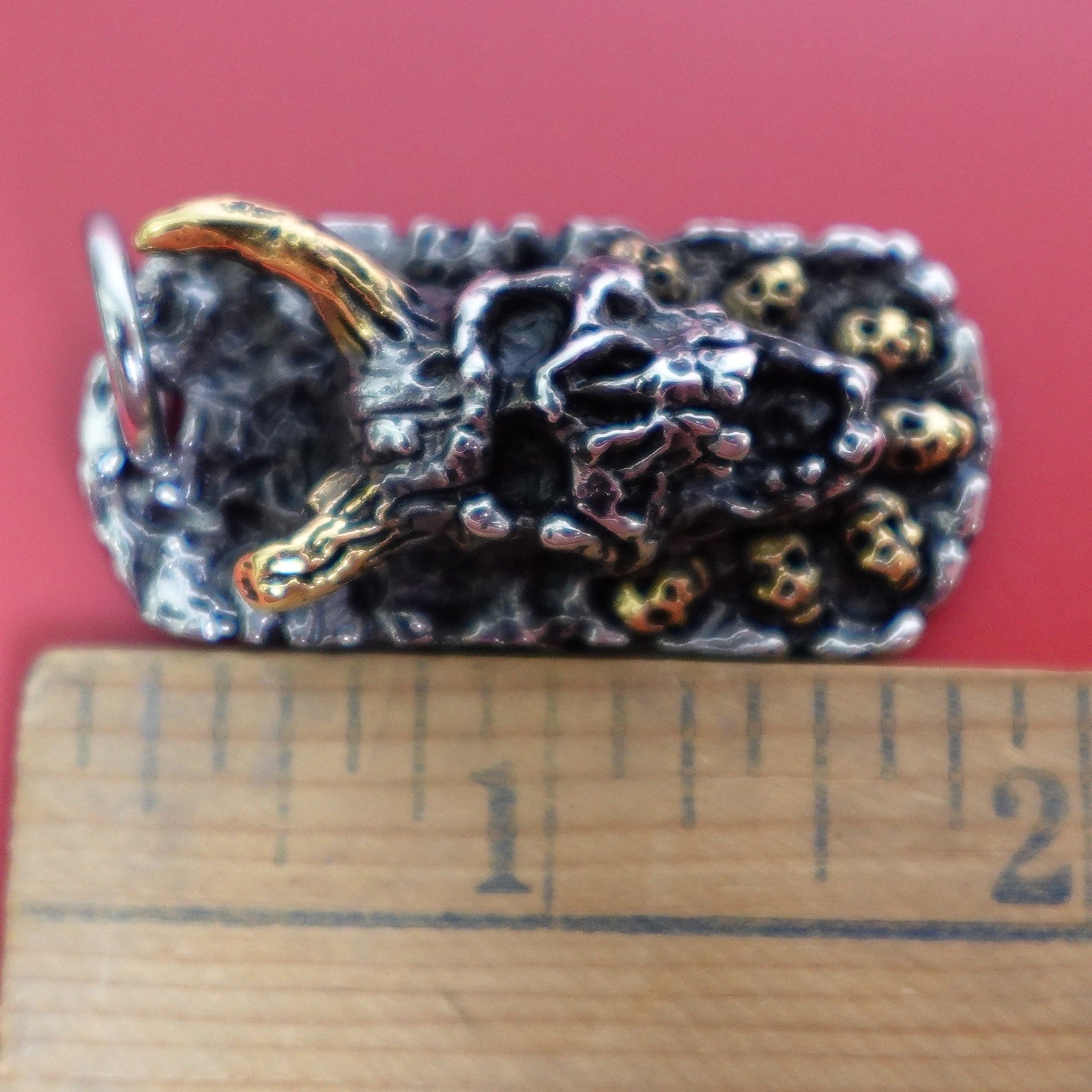 Stainless Steel Dog Tag Pendant with Evil Skull SP-602