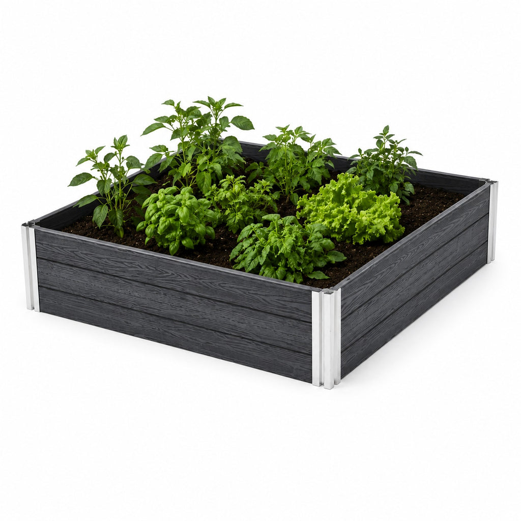 Vita Urbana 4'x4'x11" Raised Garden Bed 2-Pack Outdoor Planter Kit Gray New