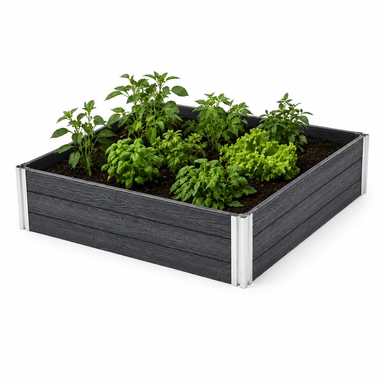 Vita Urbana 4'x4'x11" Raised Garden Bed 2-Pack Outdoor Planter Kit Gray New