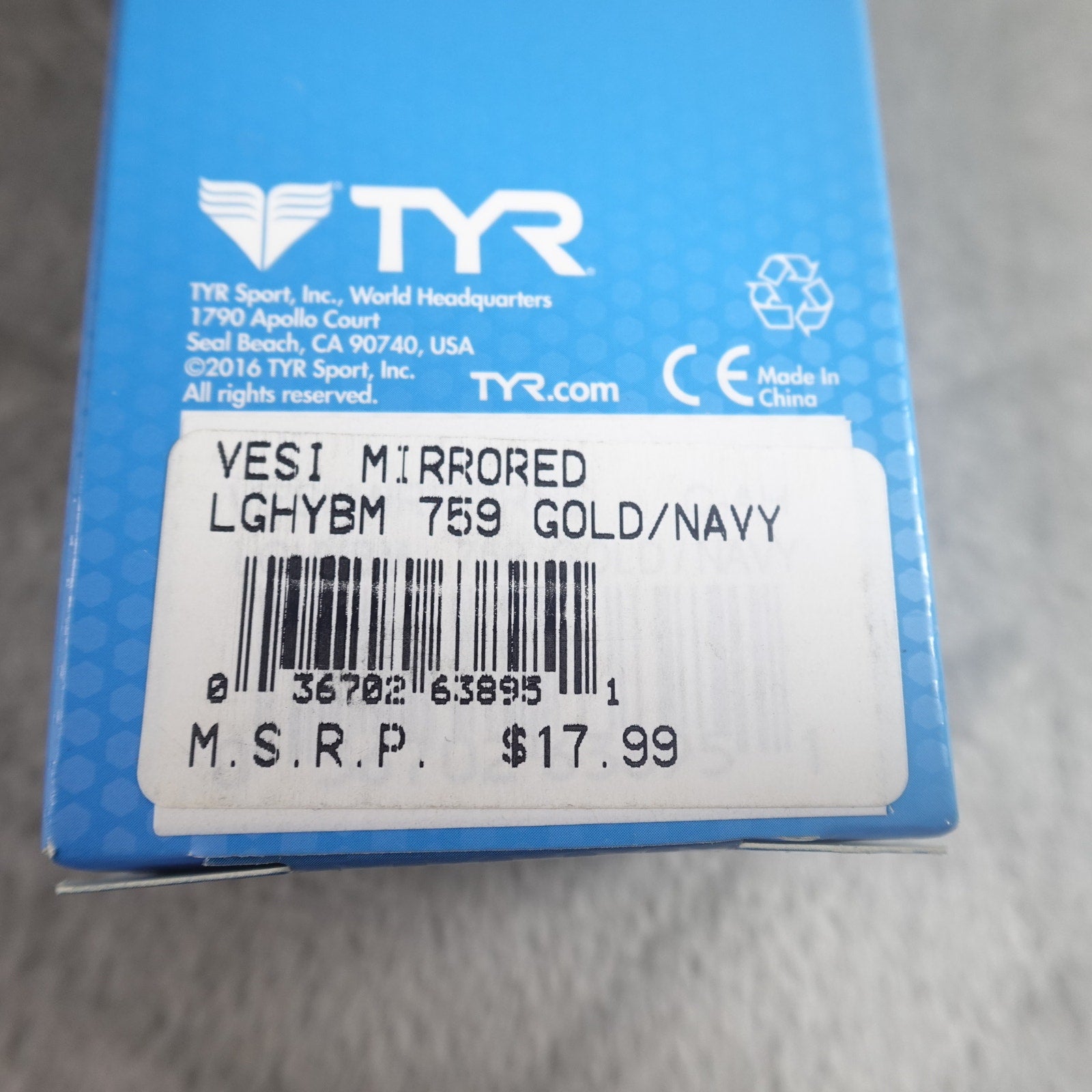 Lot of 4 TYR Vesi Mirrored Swim Goggles Gold Navy Adult Size NEW