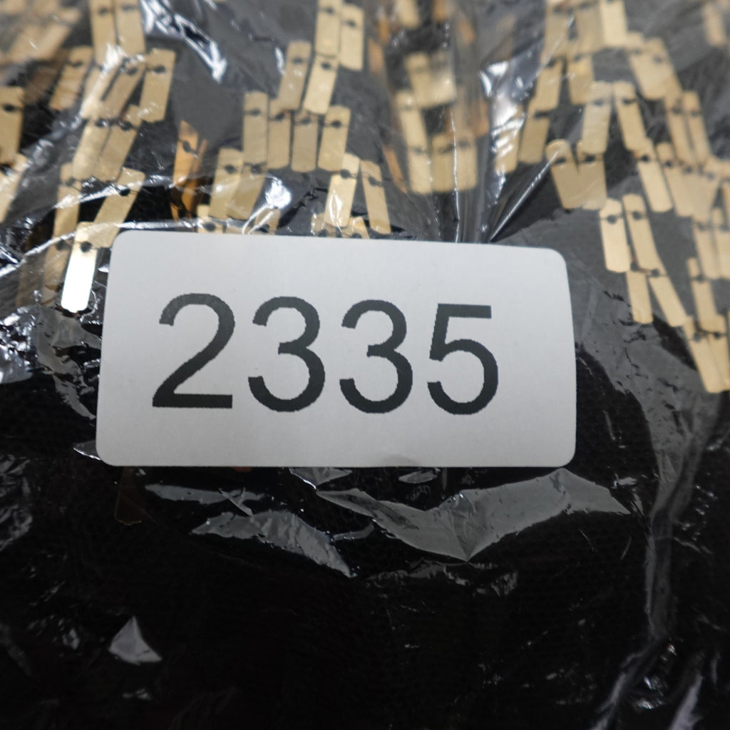 Vince Camuto Size 2 sequin illusion-neck midi dress in black and gold