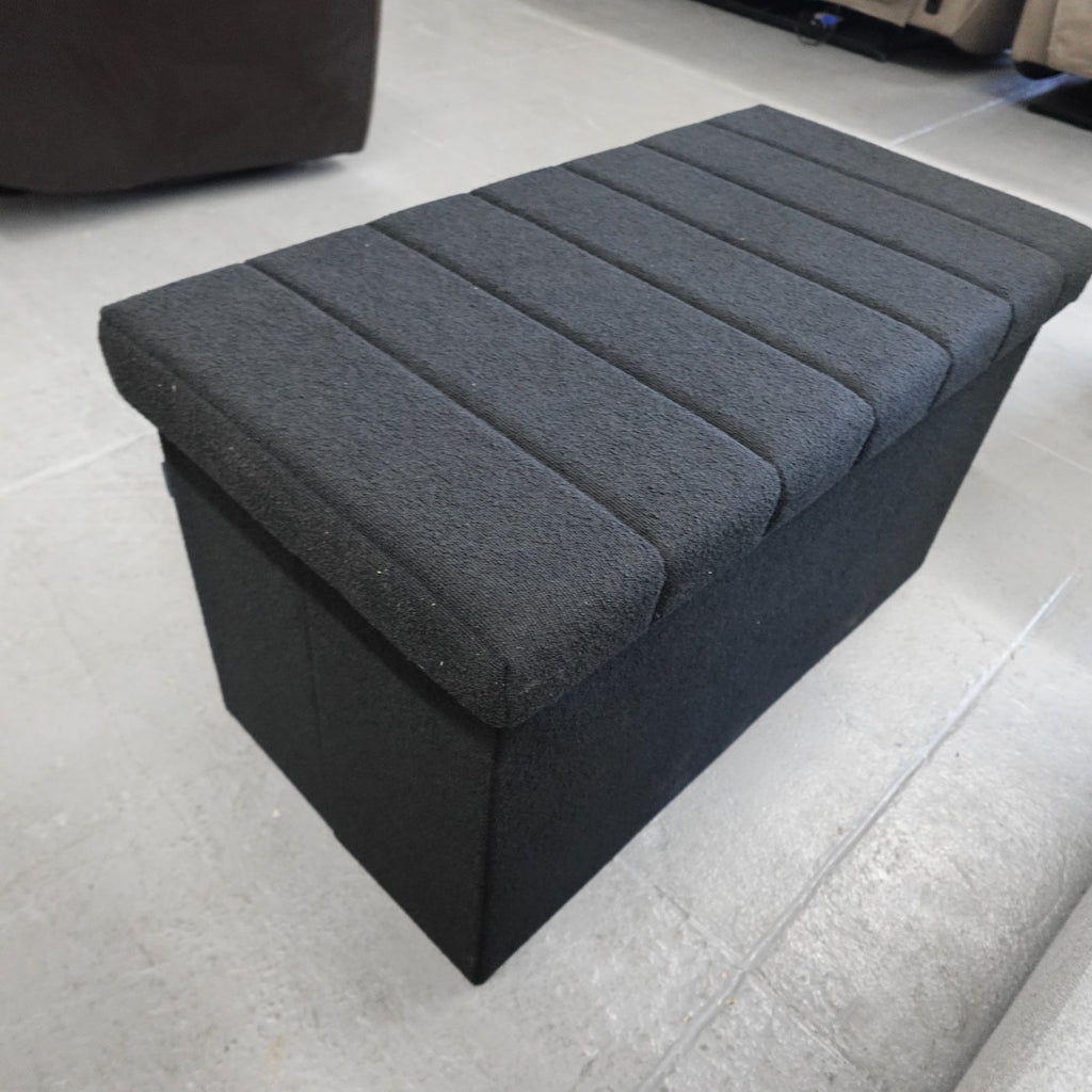 Seville Classics Boucle Foldable Trunk Ottoman - Black