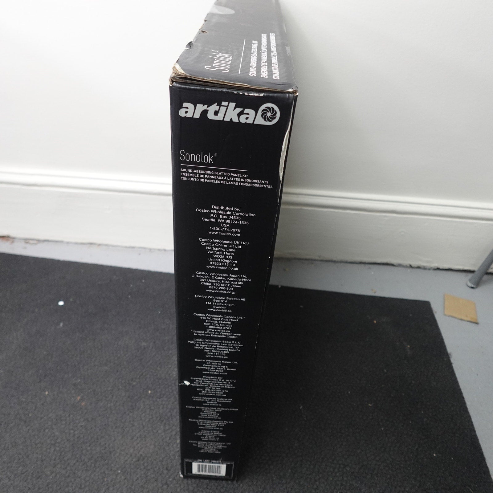 Artika Sonolok Acoustic Slat Wall Panels Oak & Black - 4 Pack NEW