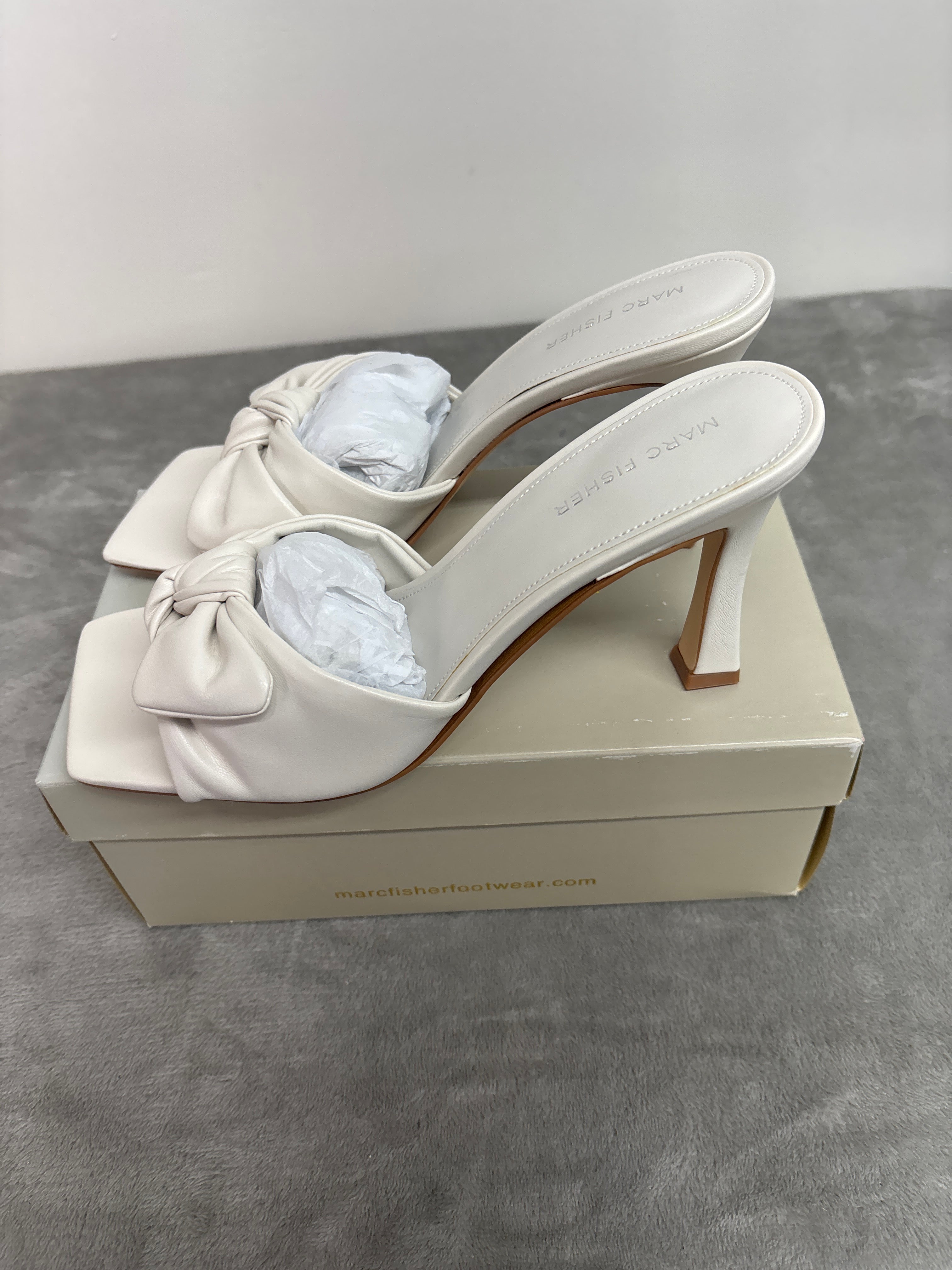 Marc fisher square-toe heeled mules