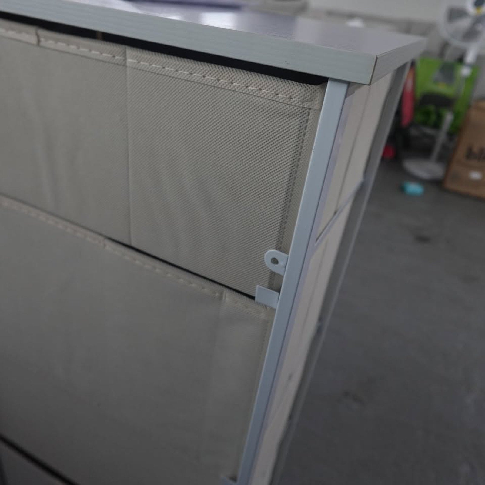 8-Drawer Organizer Cream/White Wood Top Steel Frame