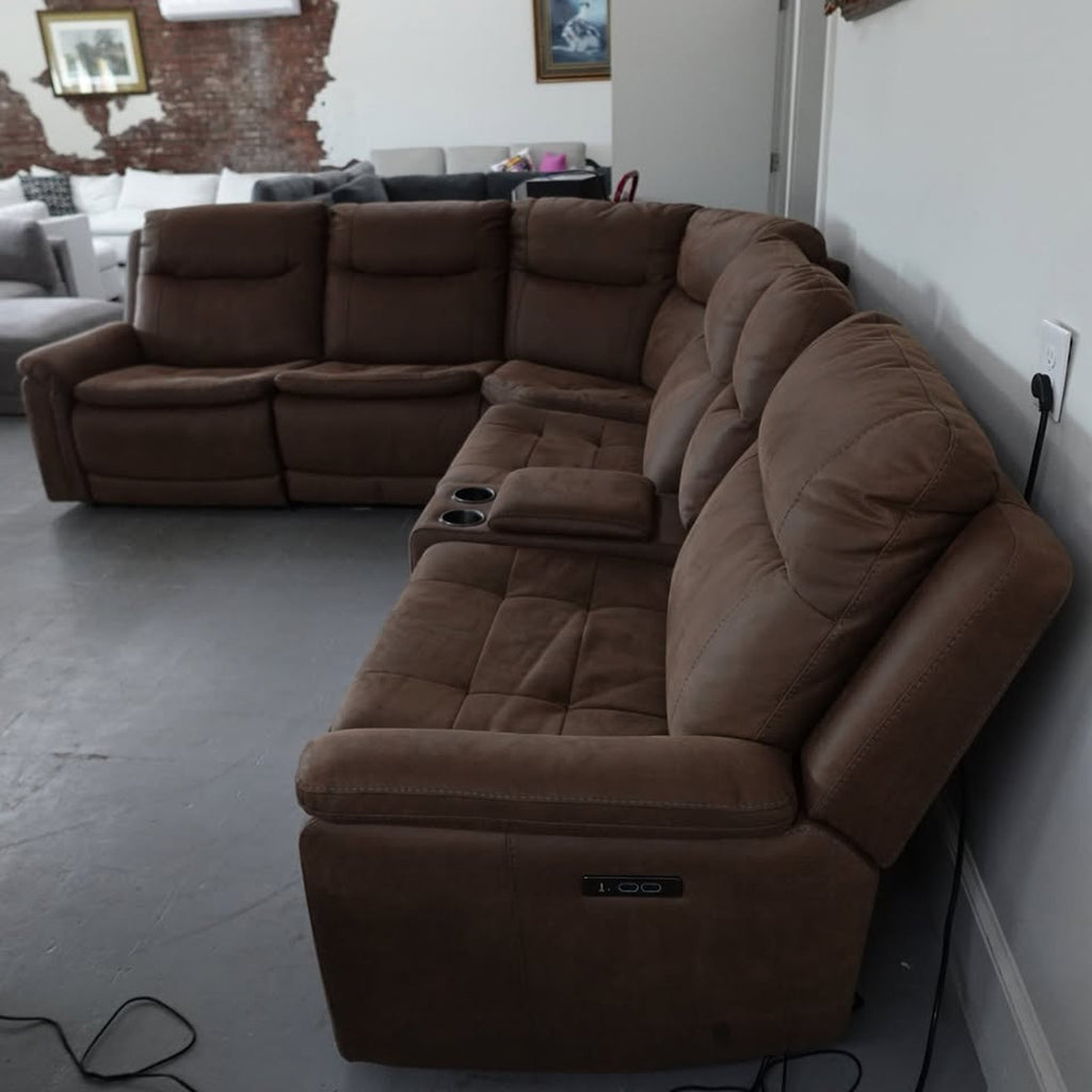 Simms Fabric Power Reclining Sectional with Power Headrests