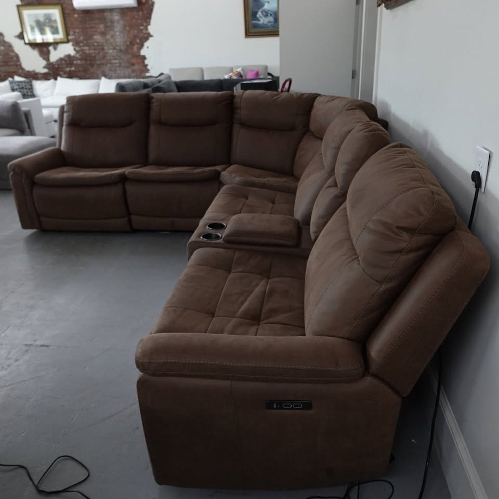 Simms Fabric Power Reclining Sectional with Power Headrests