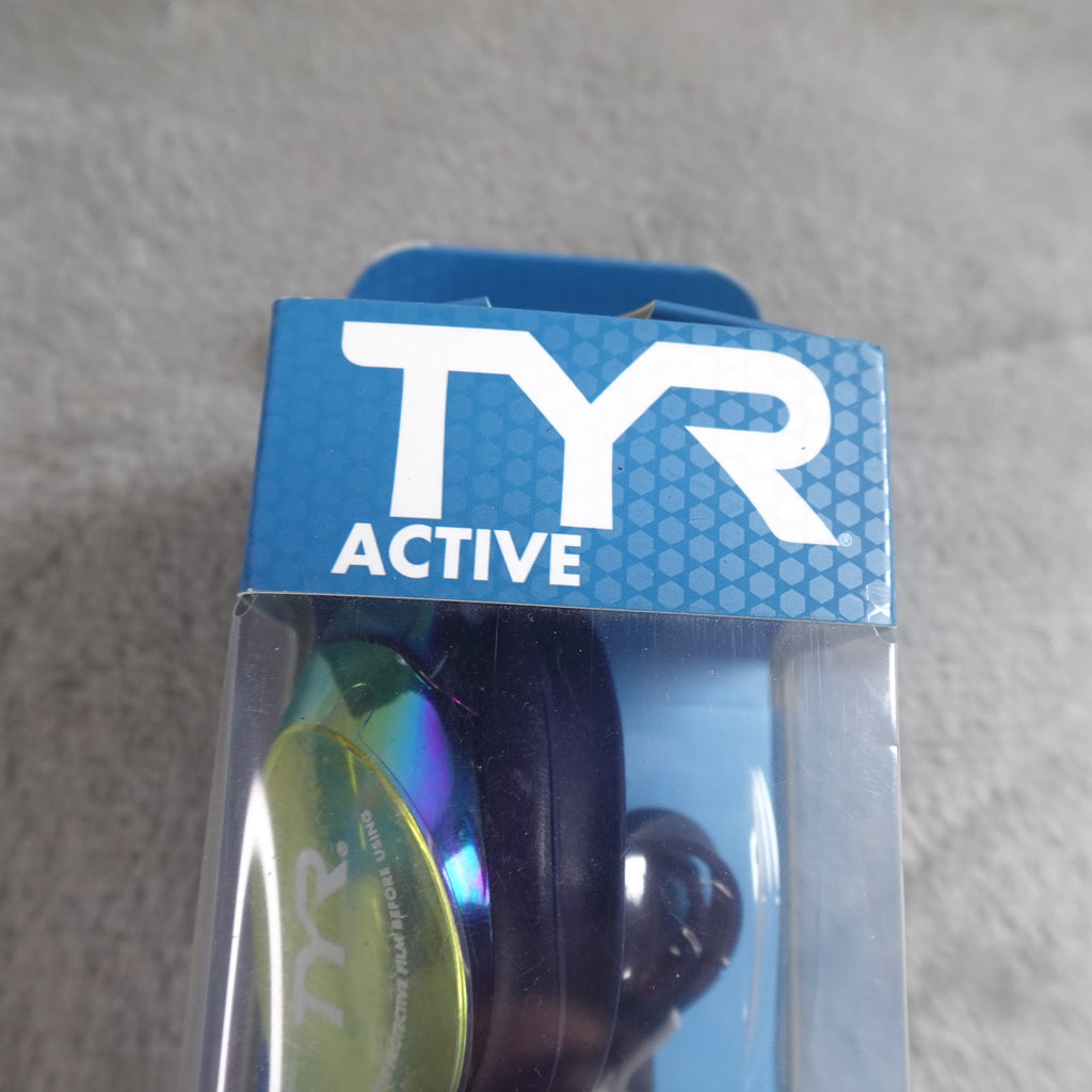 Lot of 4 TYR Vesi Mirrored Swim Goggles Gold Navy Adult Size NEW