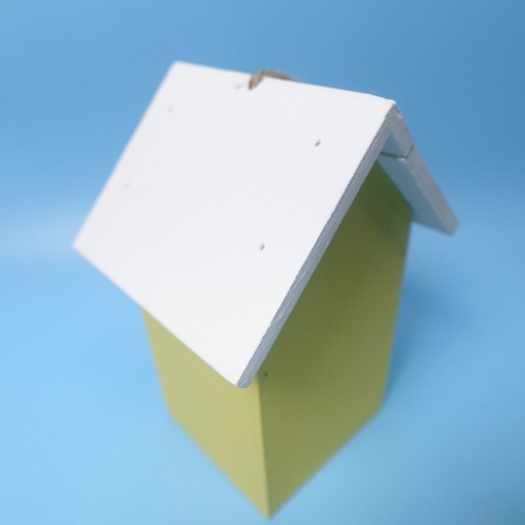 Clever Garden Wooden Hanging Birdhouse Feeder Yellow Butterfly Outdoor 6x7x4