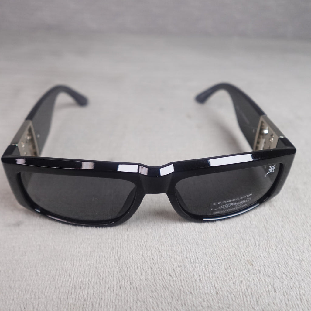 Ed Hardy Ed Trinity Sunglasses Black Shield UV400 NEW