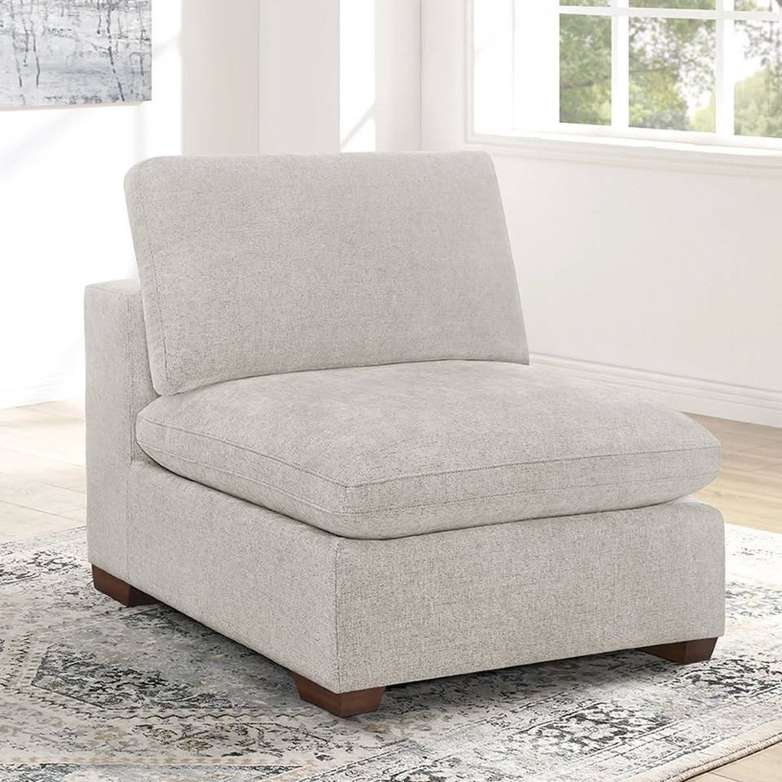 Thomasville Lowell Armless Chairs - Loveseat 2pc. Set  Light Gray