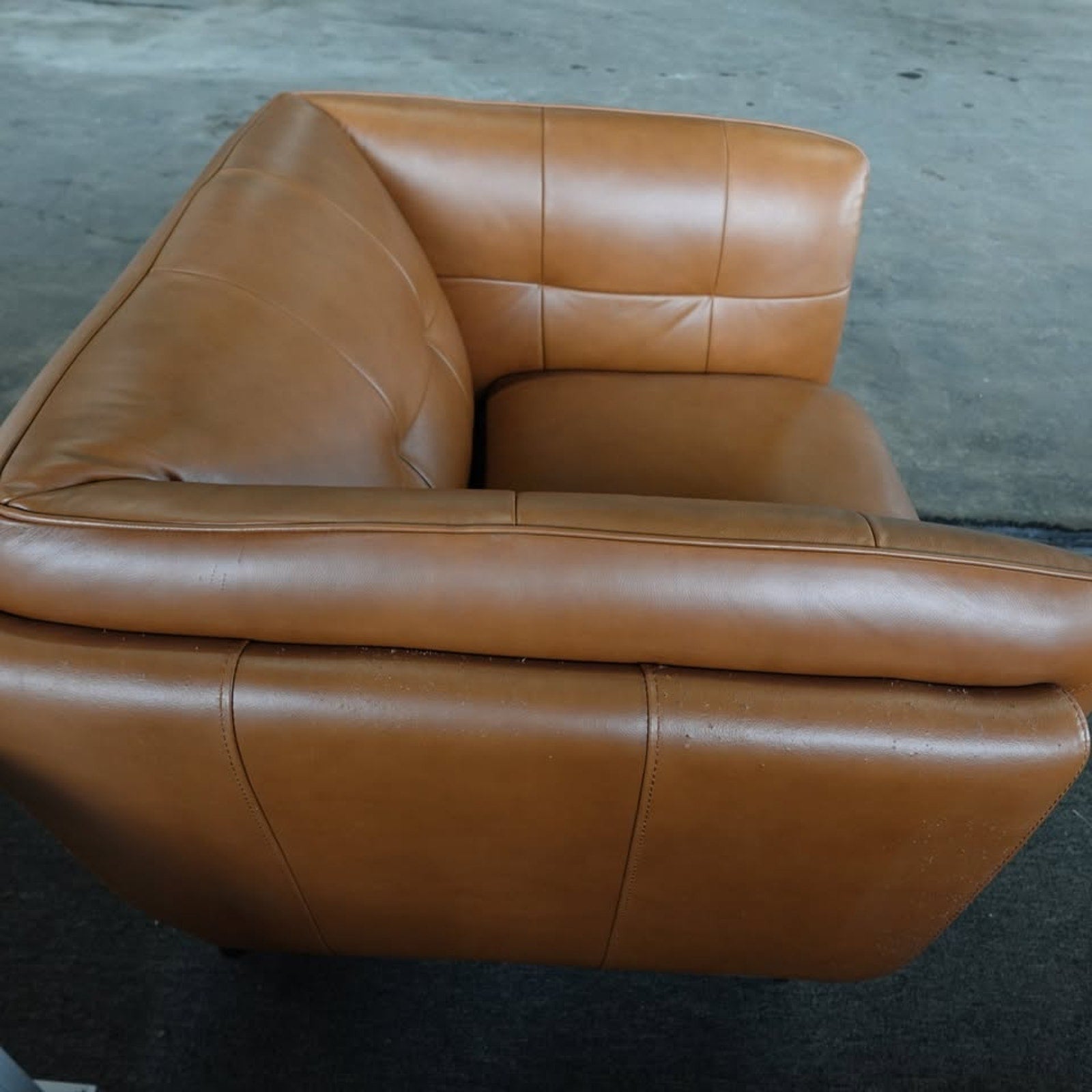 Used Prospera Home Barcelona Top-grain Leather Sofa and Two Chairs