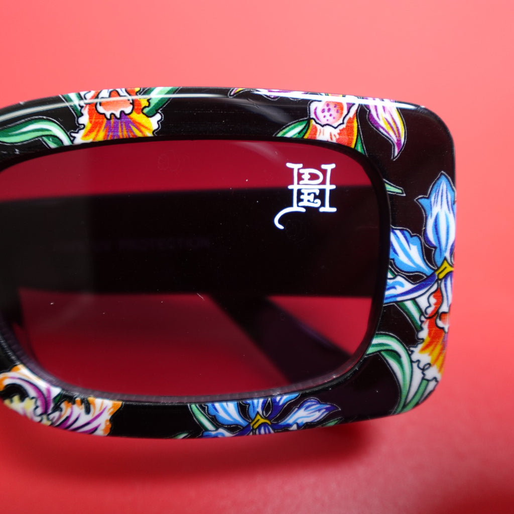 Ed Hardy Rainforest Floral Sunglasses Black 100% UV Protection